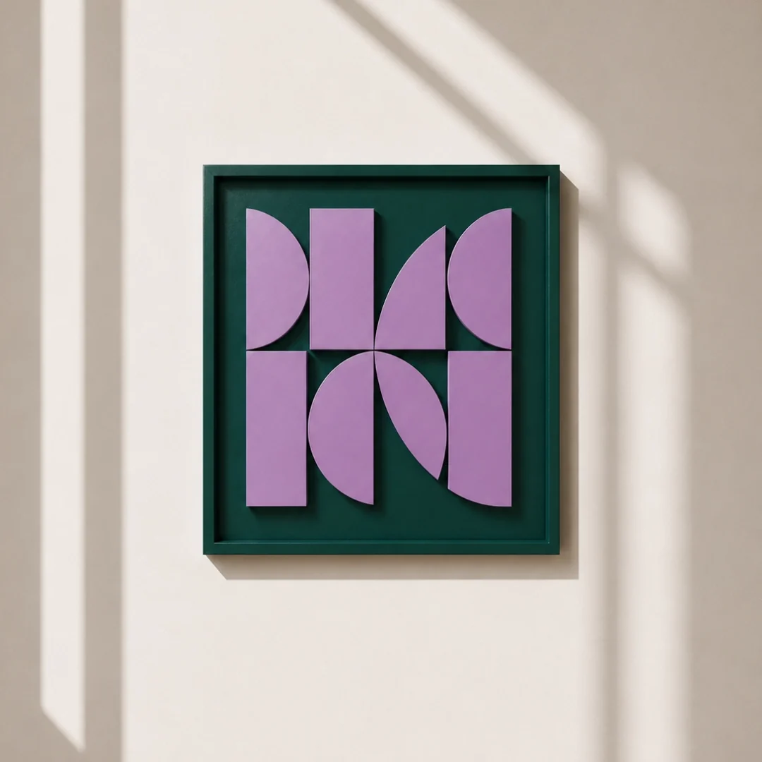 Axis Wooden Wall Art | Green Lilac