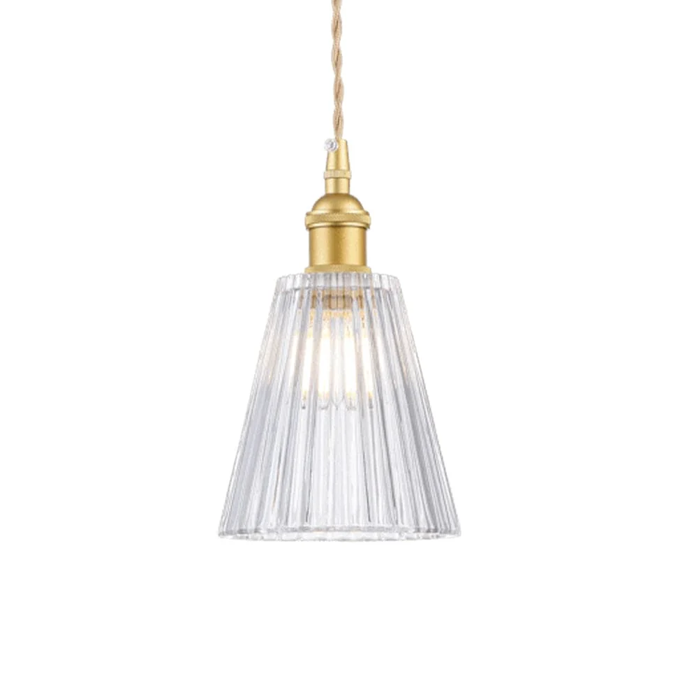 Vintage Vector Cut Glass Pendant Light Satin Gold