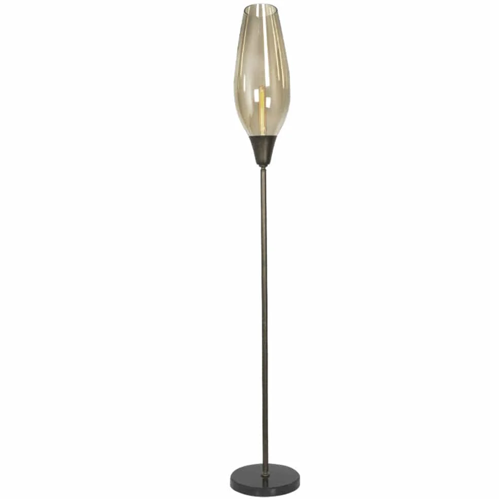 Cognac Glass Floor Lamp