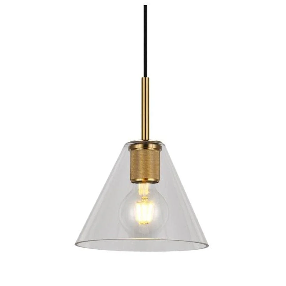 Cone Glass Pendant Light Gold | Black | Chrome