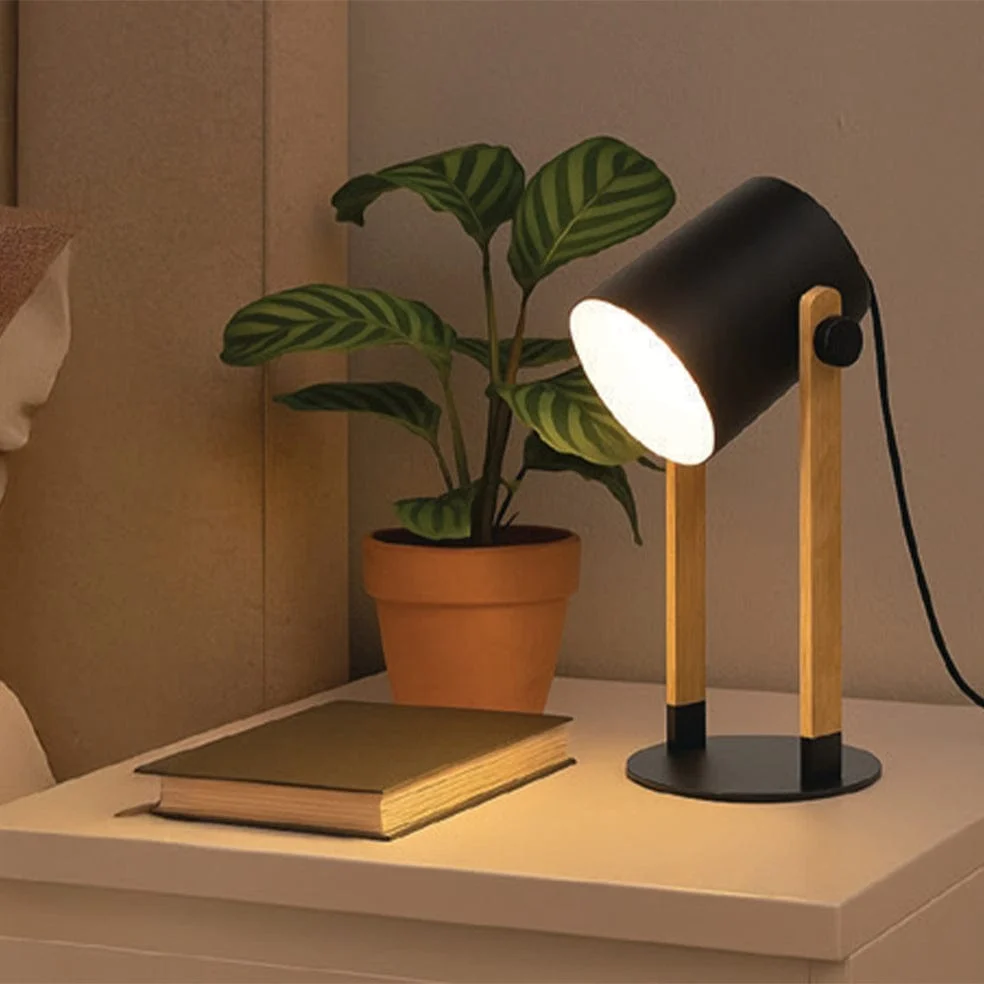 Hornwood Metal and Wood Table Lamp Black