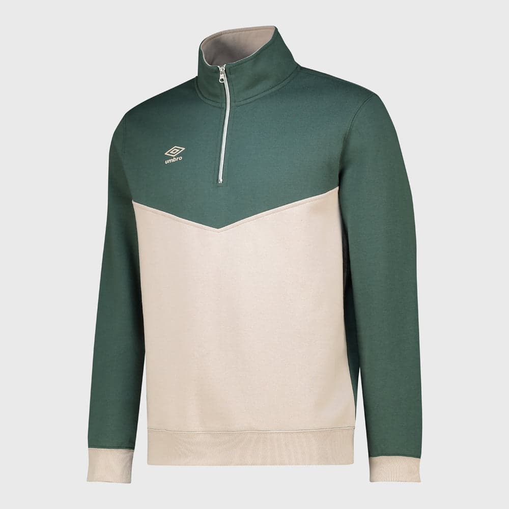 Umbro Mens 1/4 Zip Fleece Top Green