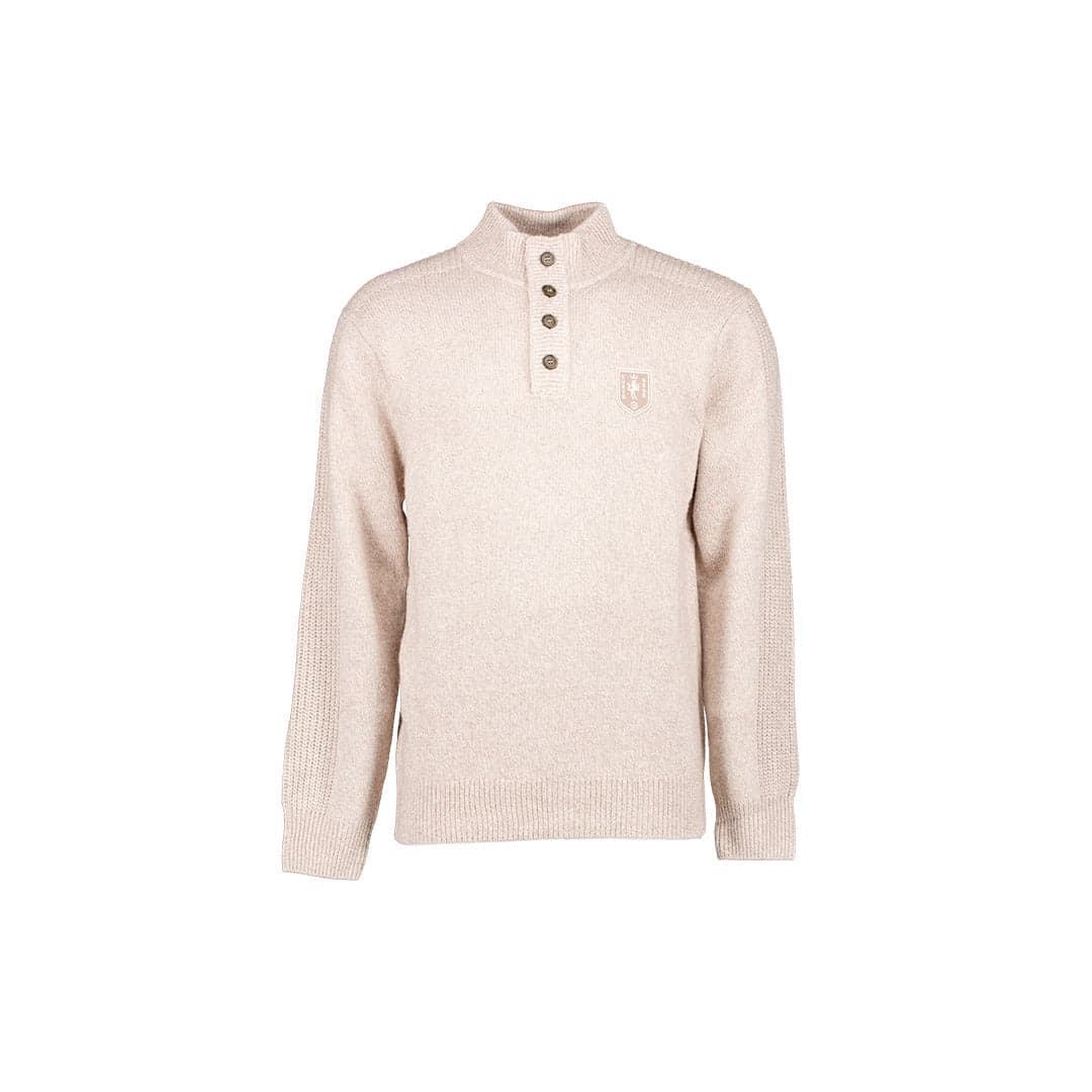 1/4 Button Wool Knit Sand