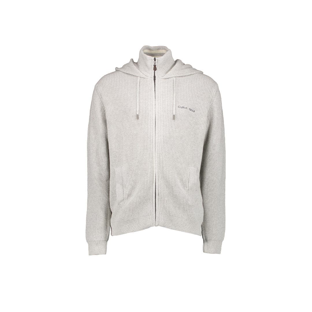Forge Zip Up Knit Hoodie Grey