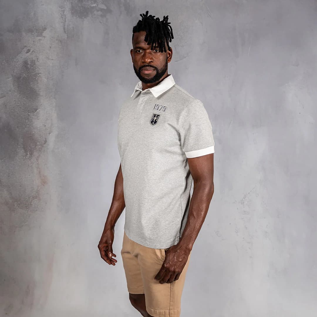 Elite Rugby Polo Grey Melange
