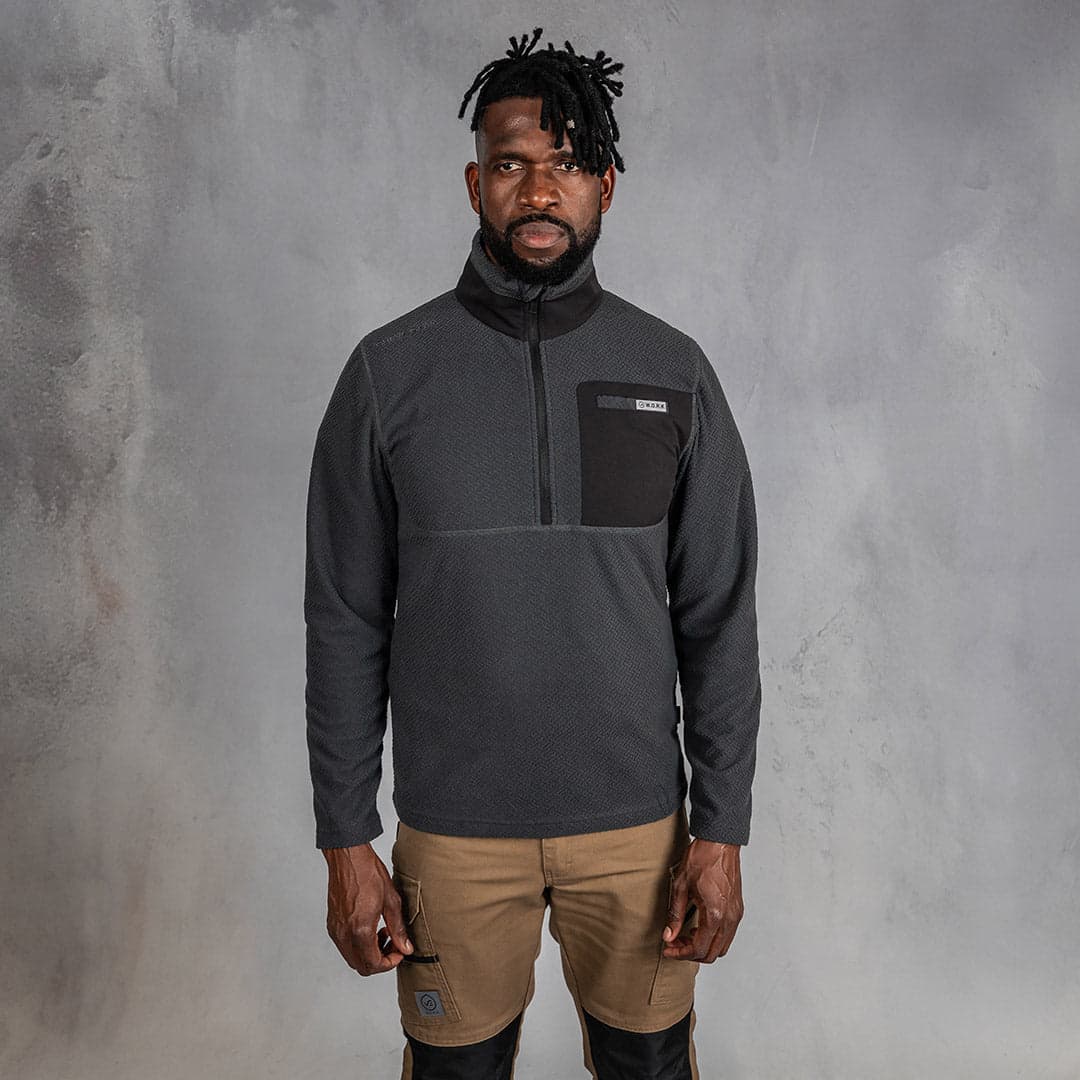 W.O.R.K 1/4 Zip Fleece Charcoal
