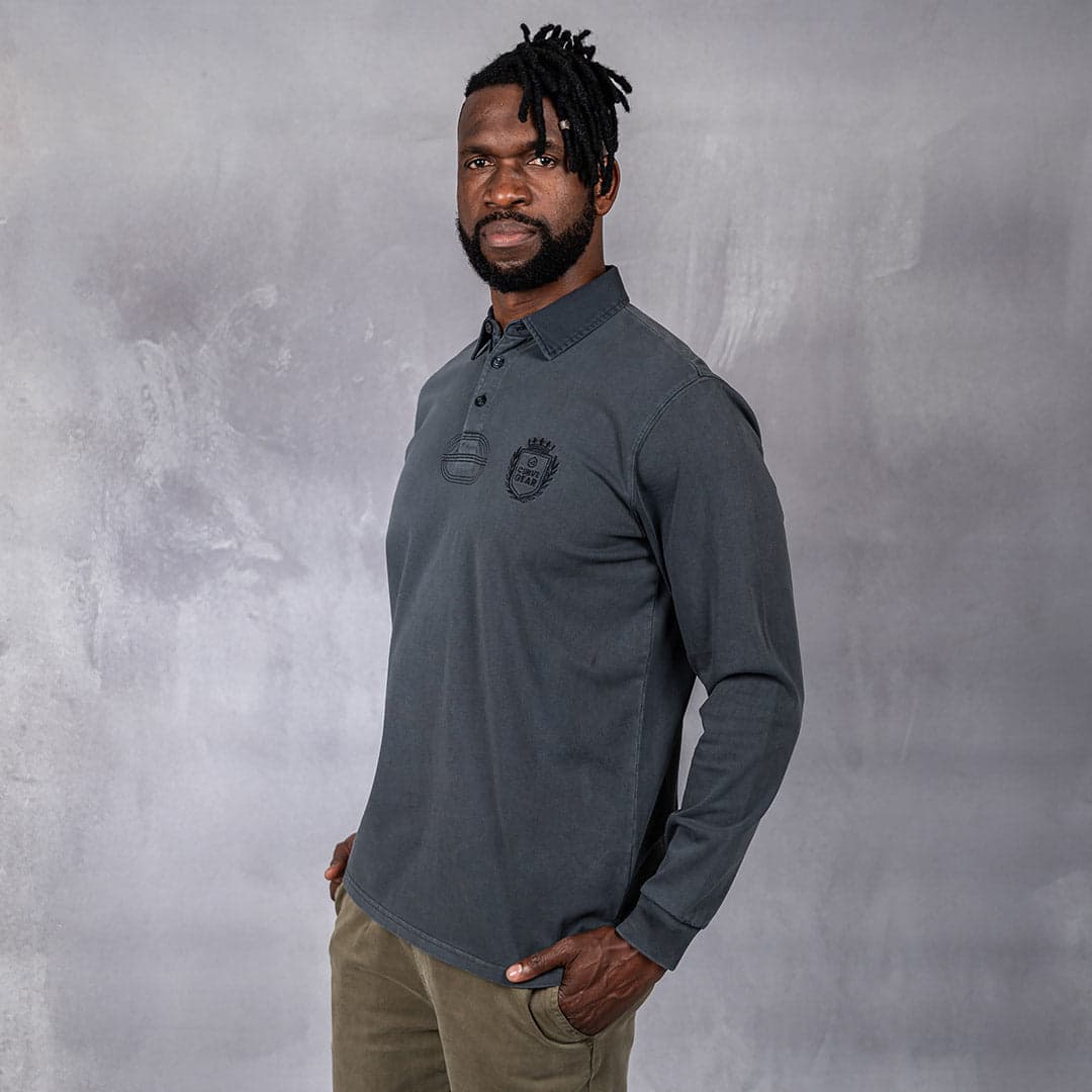 Overdyed Rugby Polo Charcoal