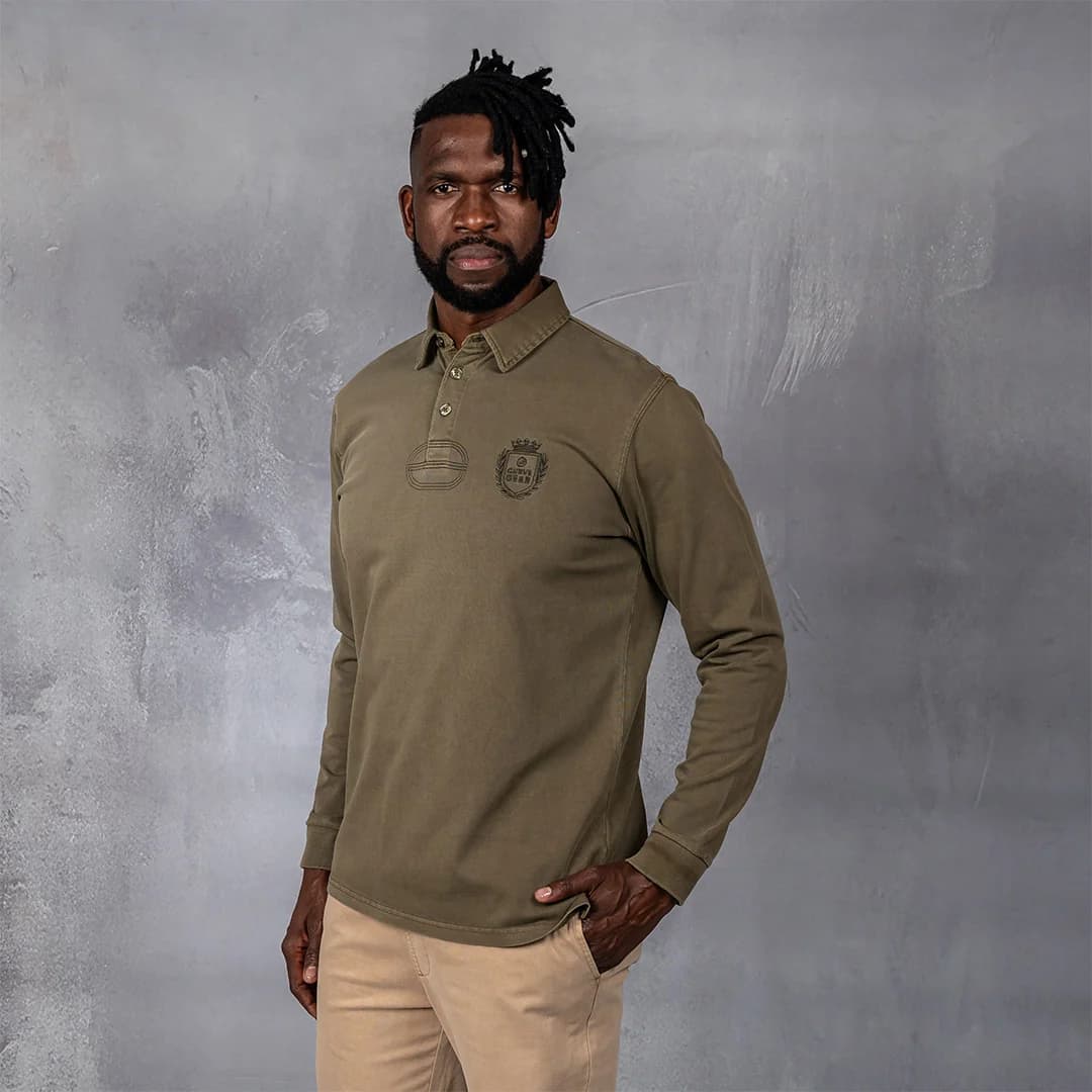 Overdyed Rugby Polo Olive