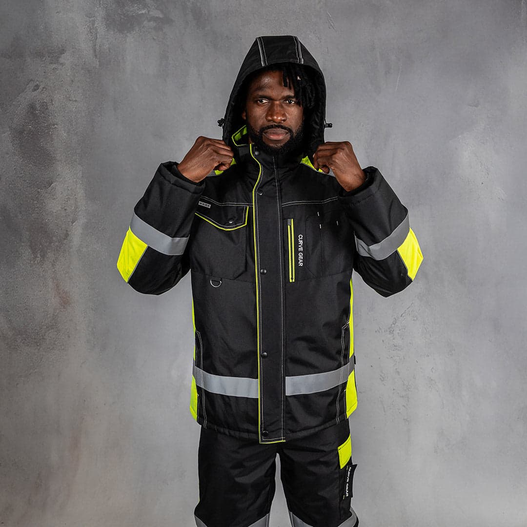 W.O.R.K High Vis Padded Jacket Yellow & Black