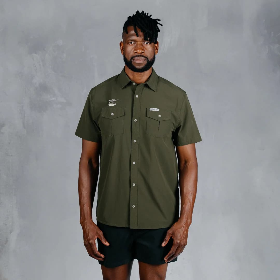 W.O.R.K Ripstop 4 Way Stretch S/Sleeve Shirt x Toyota Cheetahs Dark Olive