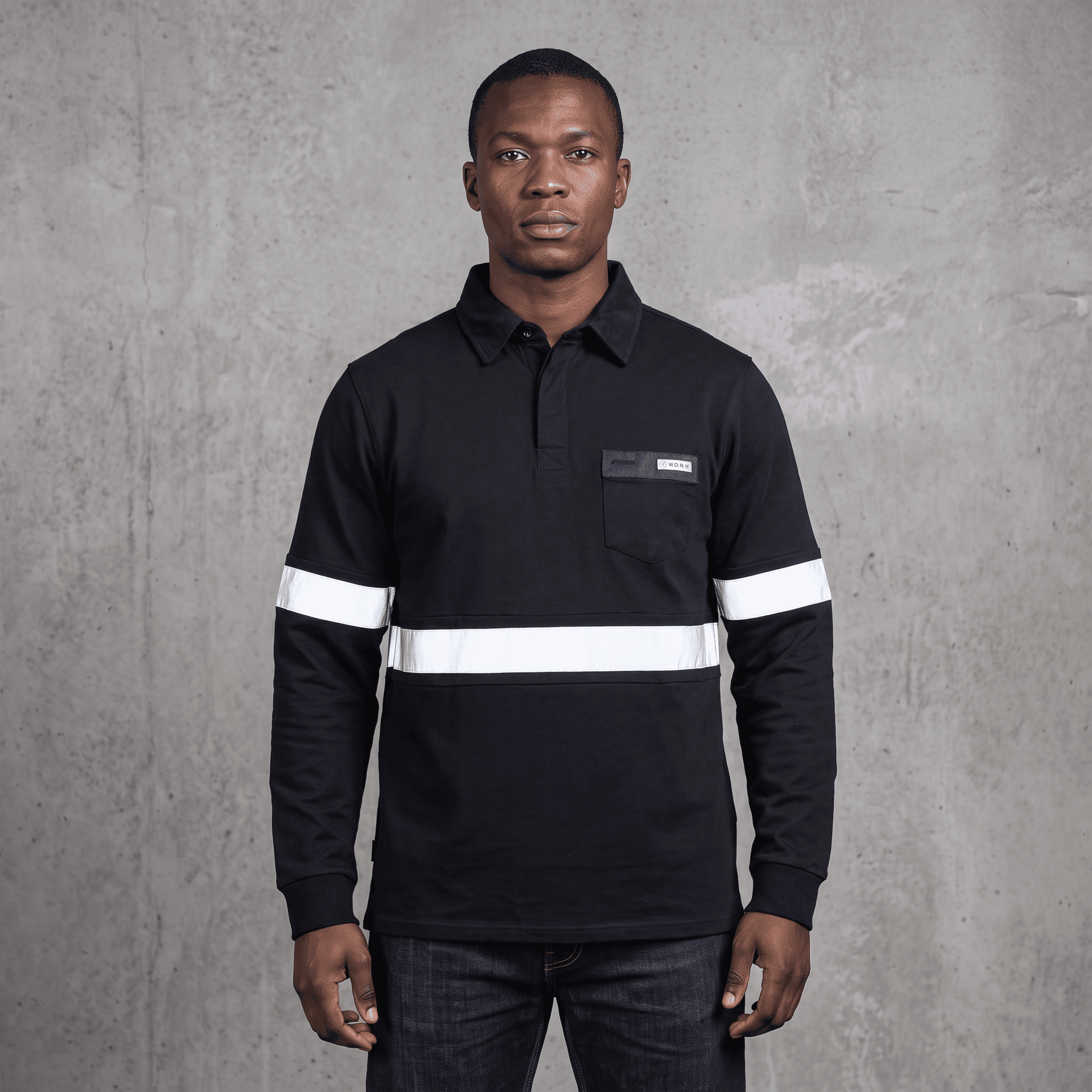 W.O.R.K Technical Long Sleeve Golfer Black