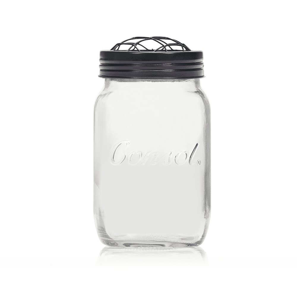 Consol Glass Preserve Jar 1000ml (1L) with Dark Navy Mesh Lid