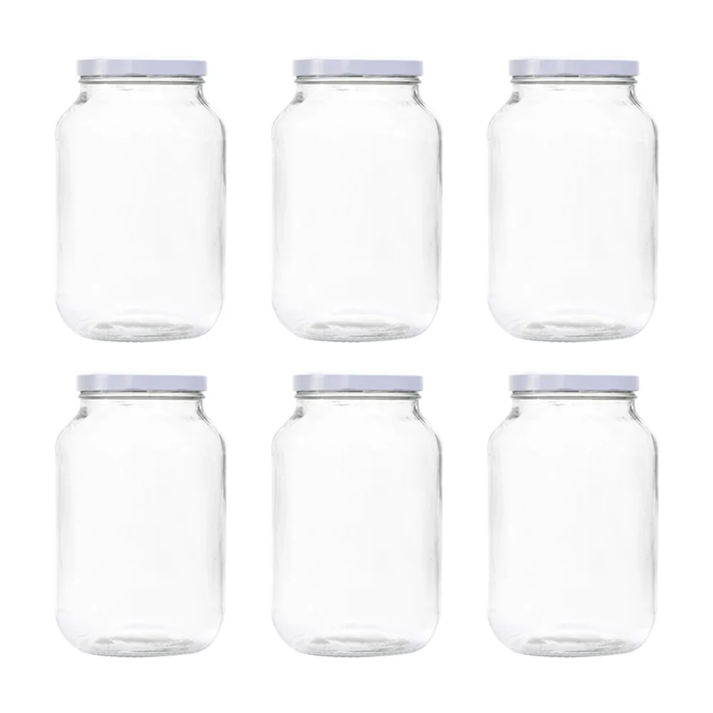 Consol Glass Catering Jar 3000ml (3L) with White lid (6 Carton Pack)
