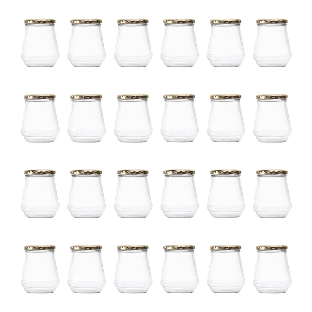 Consol Glass Jam Jar 375ml with Gold lid (24 Carton Pack)