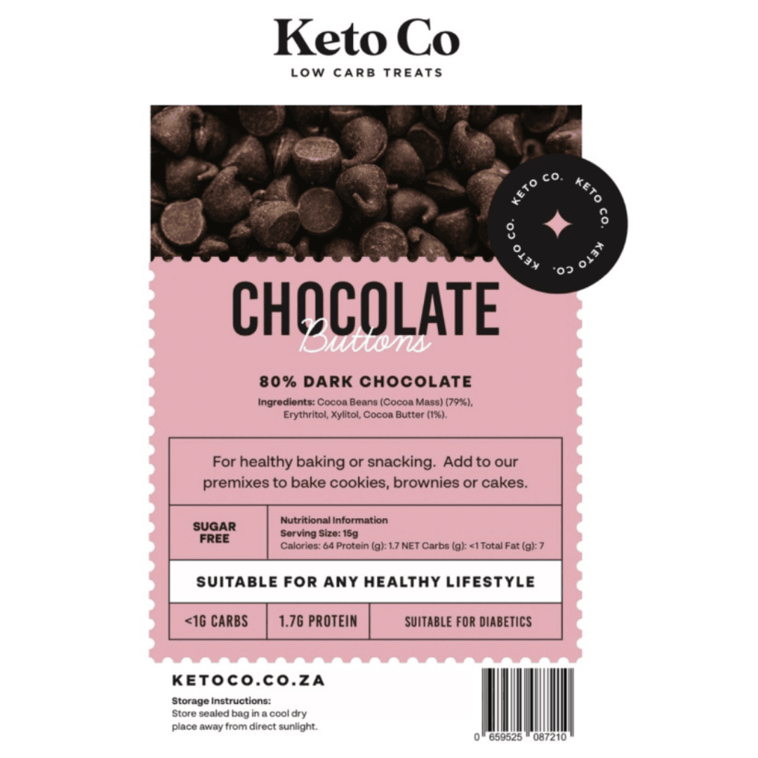 Sugar Free Dark Chocolate Buttons | Keto Baking Chocolate | Keto Co