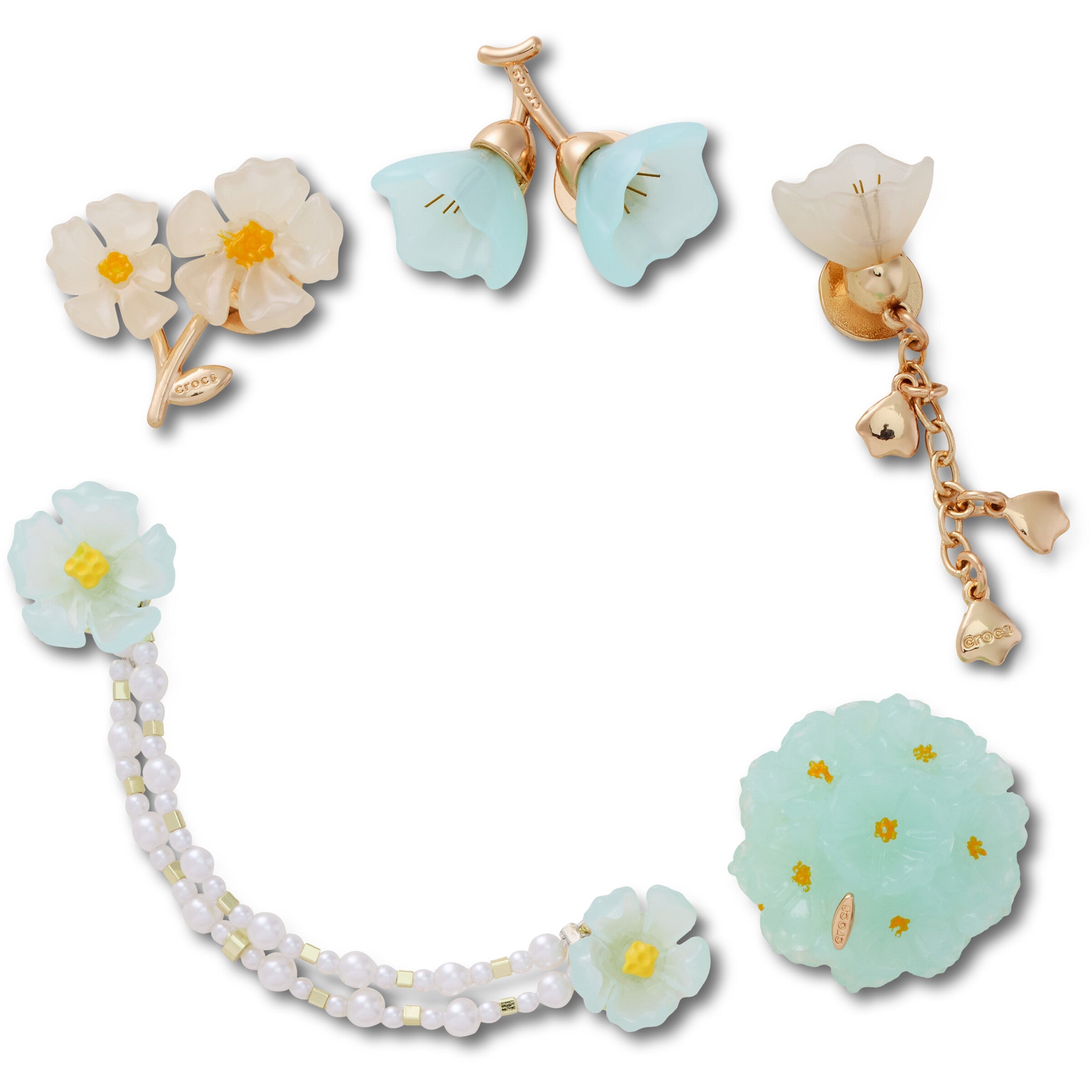 Blue Dainty Floral 5 Pack Jibbitz