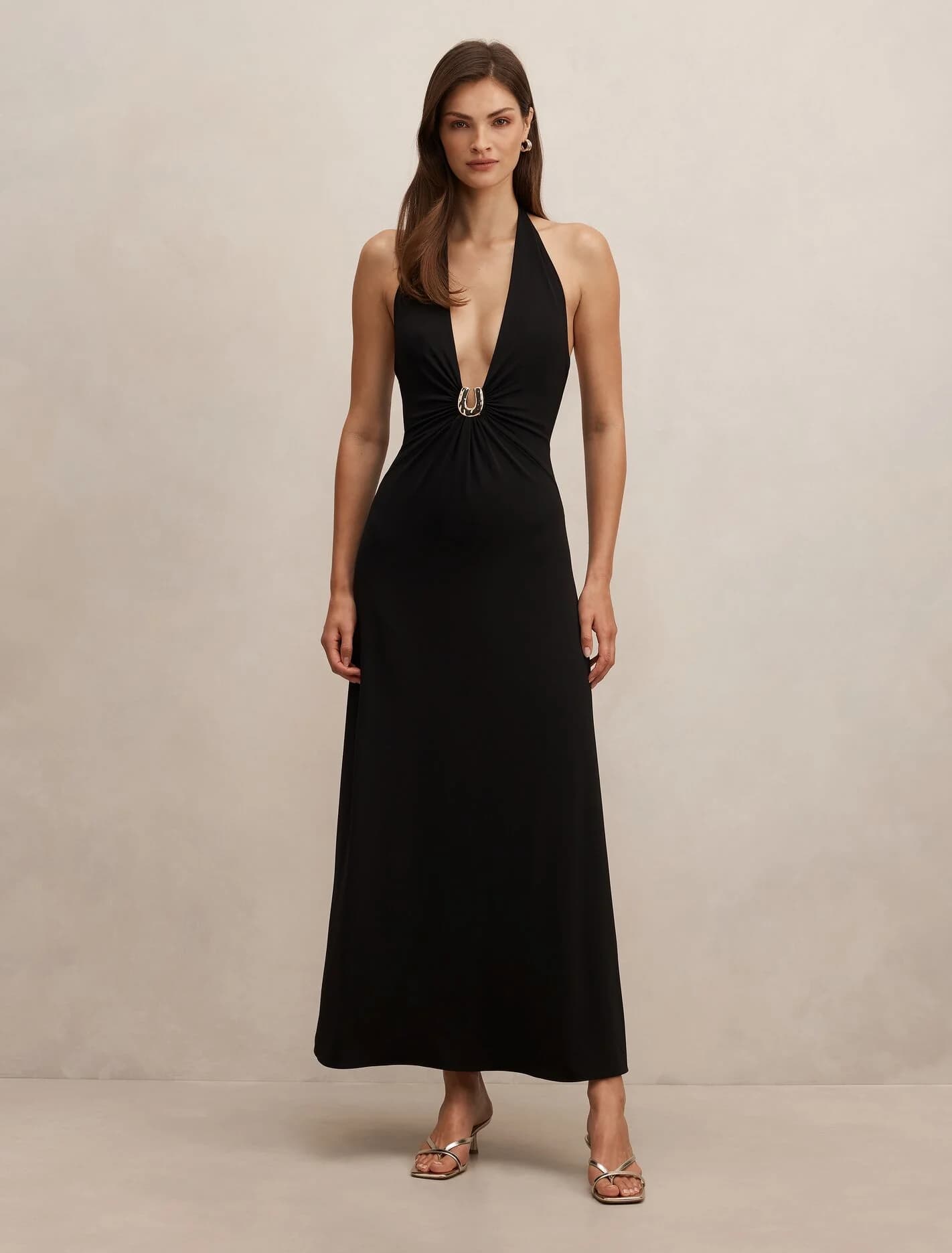 Behati Jersey Halter Midi Dress