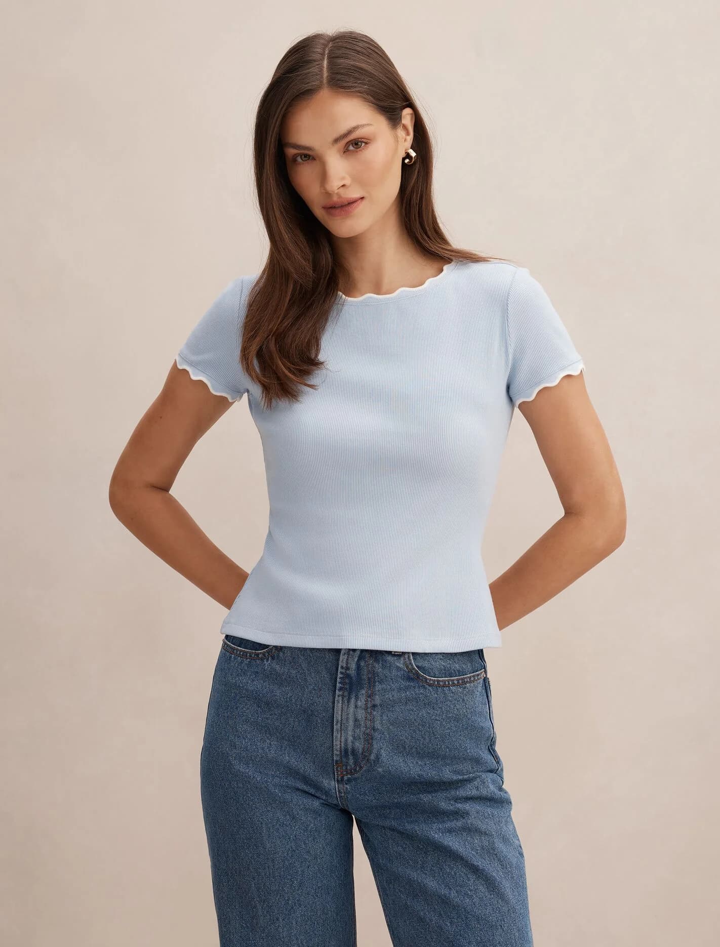 Rebecca Scallop Trim T-Shirt