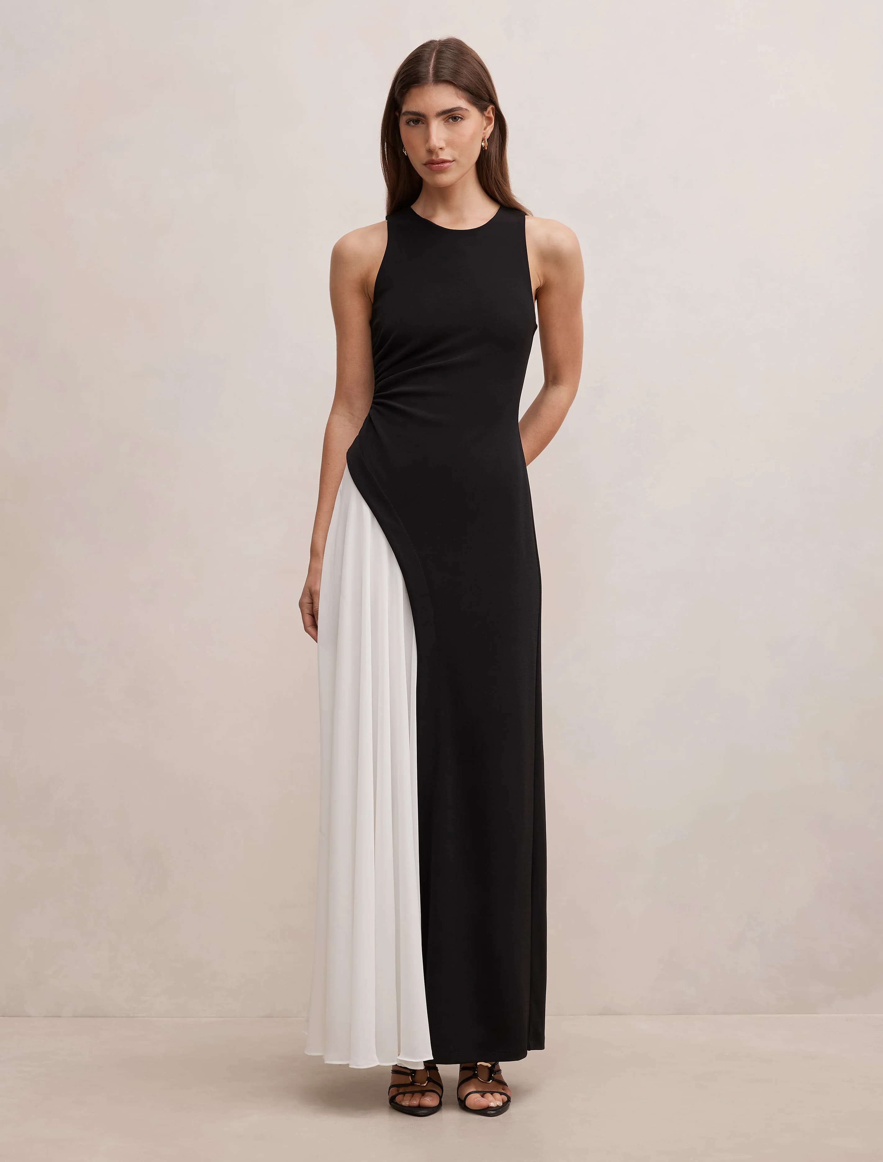 Candace Halter Contrast Maxi Dress