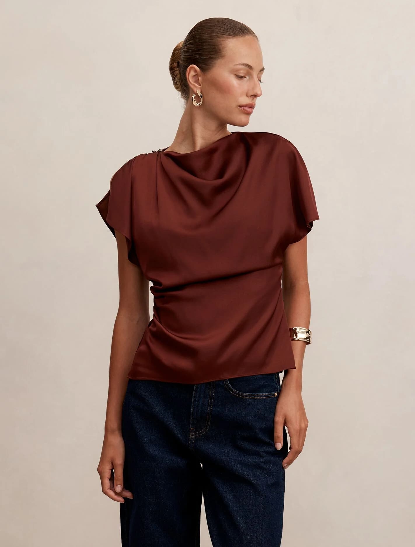 Daya Drape Satin Top
