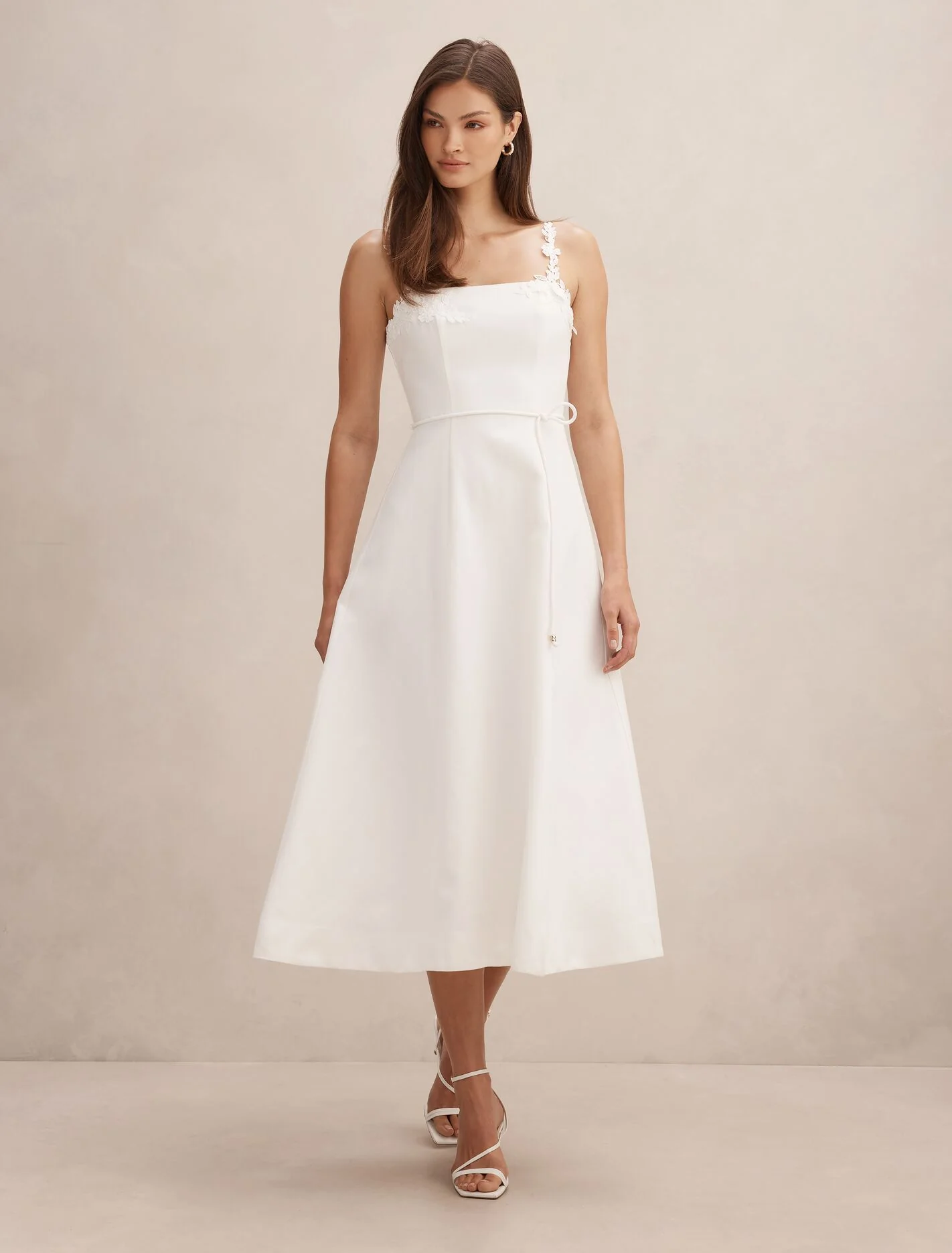 Rosie Flower Applique Midi Dress