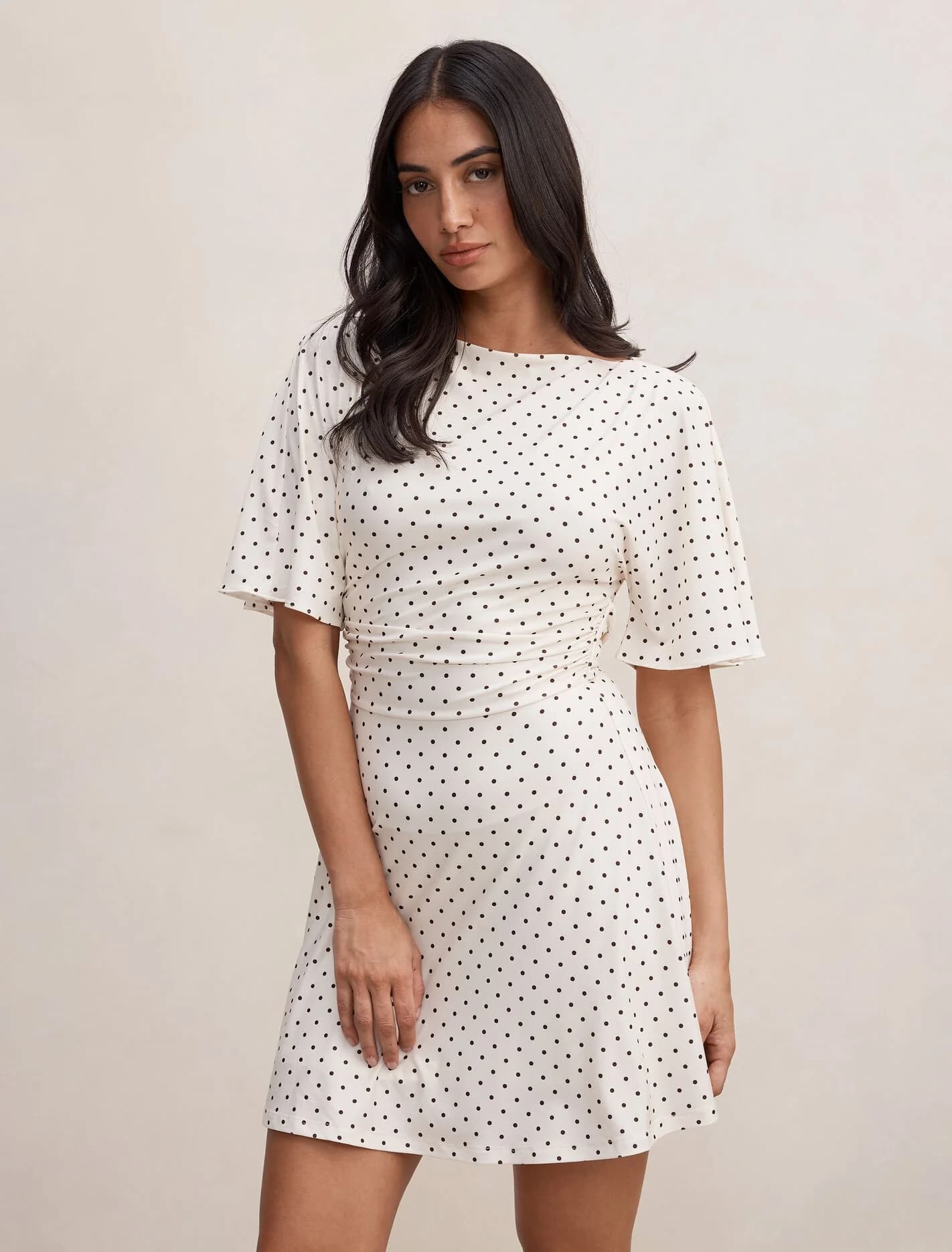Cora Flutter Sleeve Tie Mini Dress