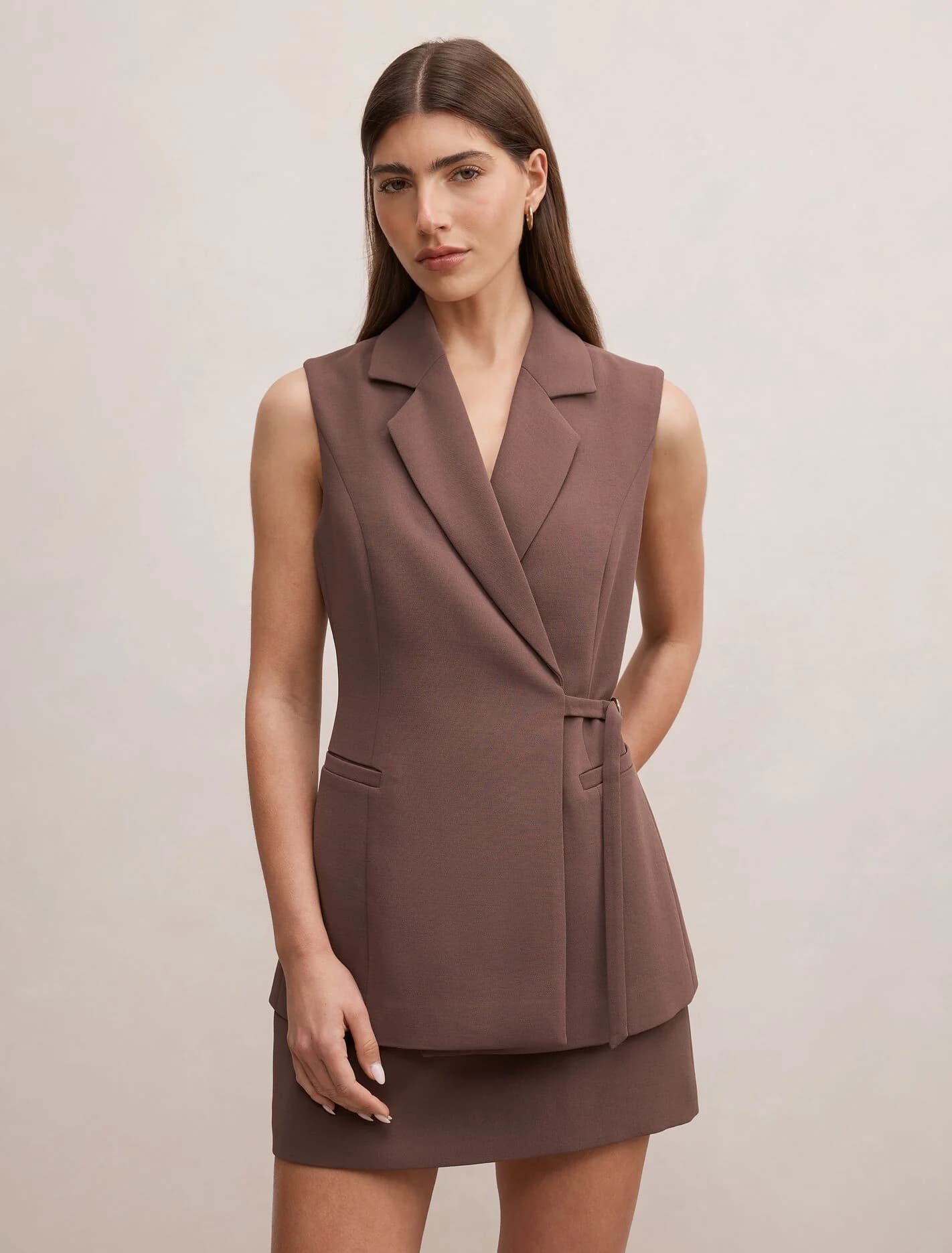 Demi Tie Sleeveless Blazer