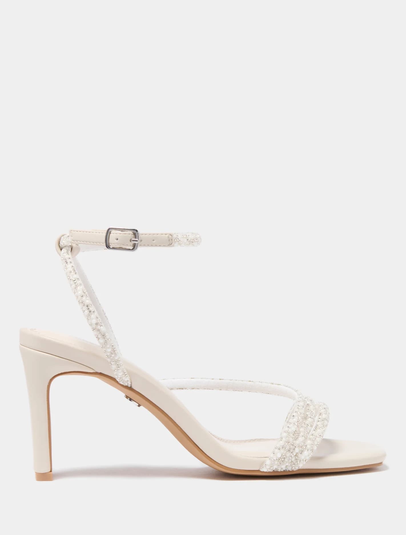 Penelope Asymmetrical Pearl Trim Heel