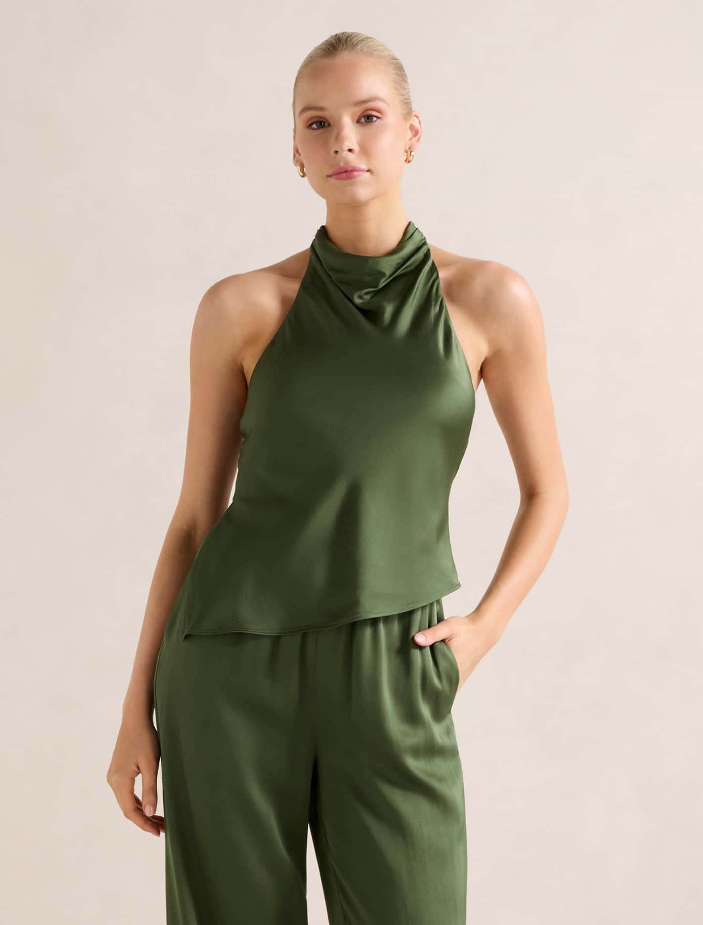 Skyler Halter Satin Top