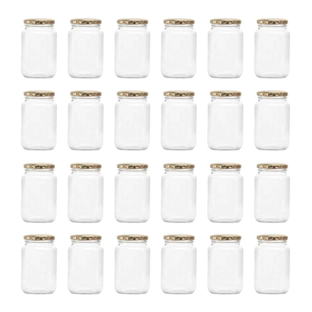 Consol Glass Round Jar 375ml with Gold lid (24 Carton Pack)