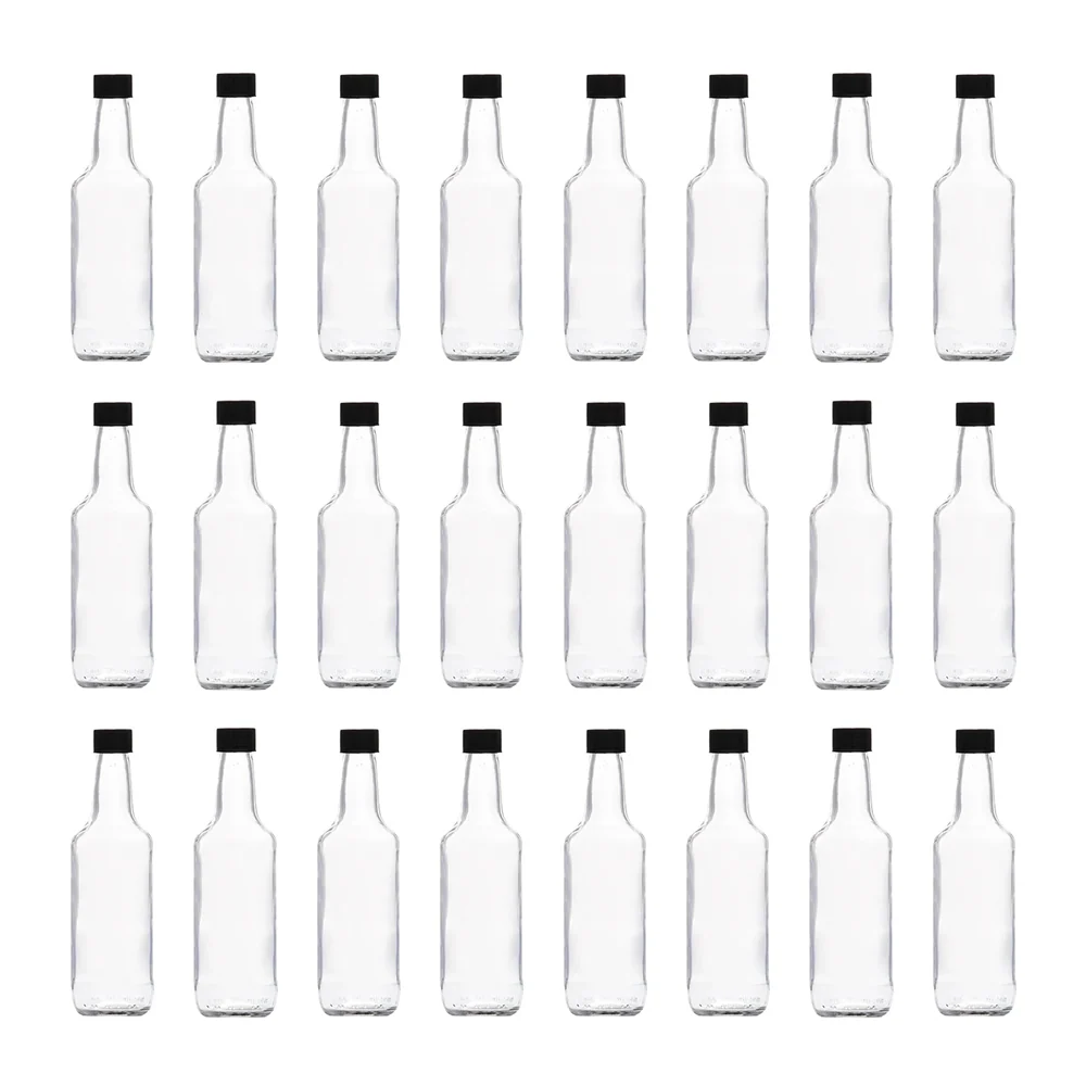 Consol Glass Sauce Bottle 250ml Utility with Black lid (24 Carton Pack)