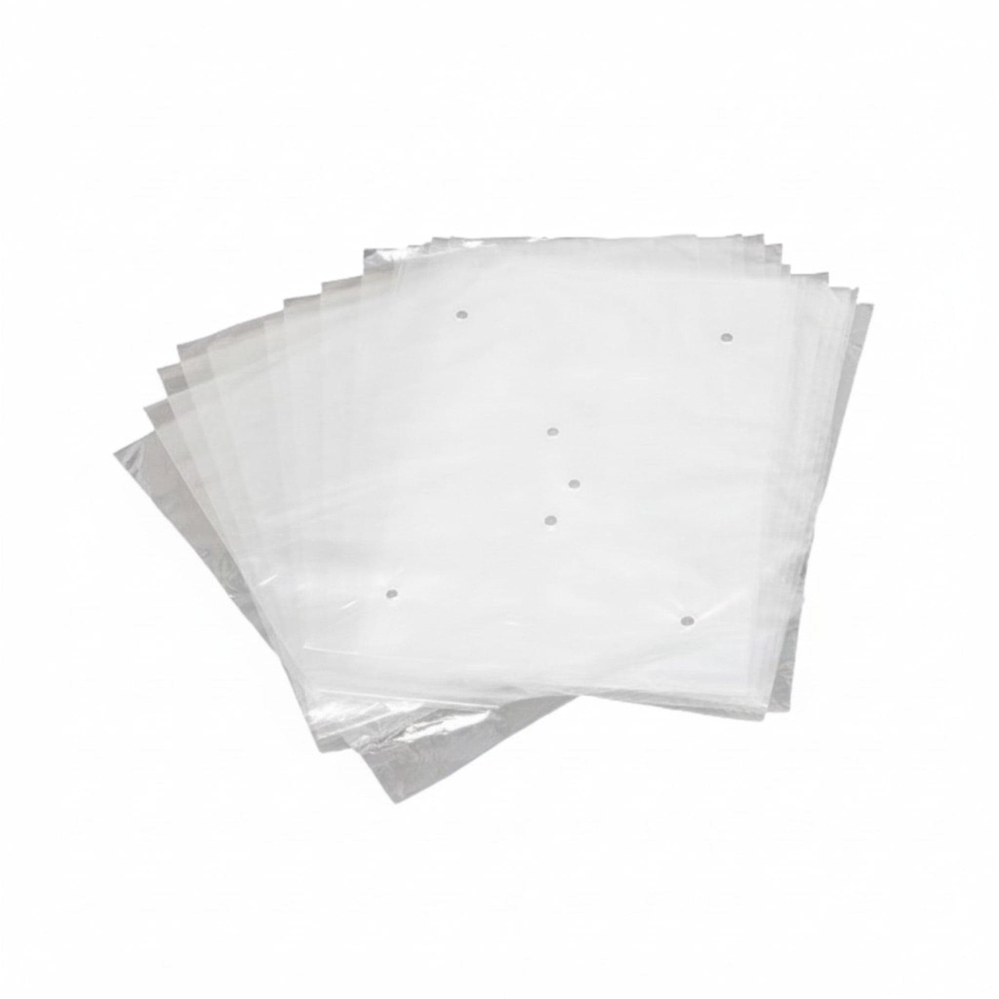 Vegetable Bags 160x600mm 20microns Clear Plastic Punched 100pack