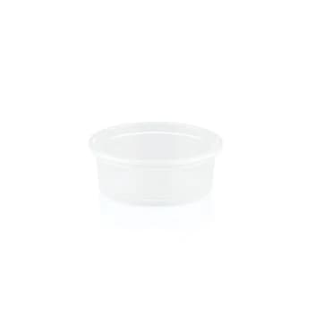 250ml Disposable Sauce Tubs Clear Polyprop with Lid 10pack