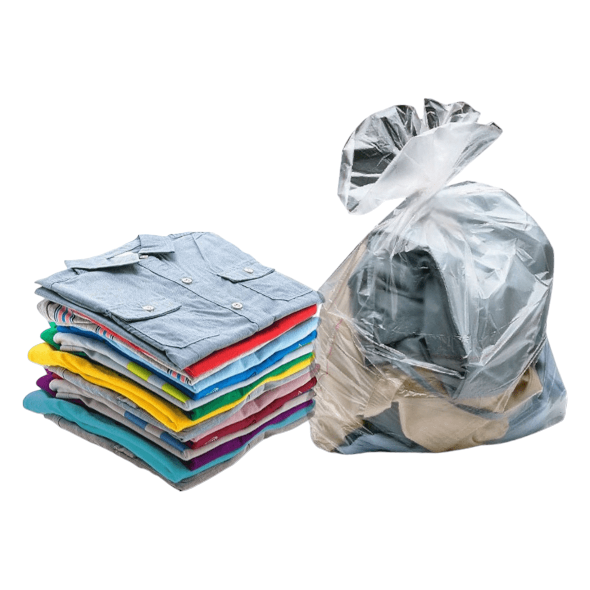 Plastic Laundry Bags 45x55cm 30microns Clear No Print 250pack