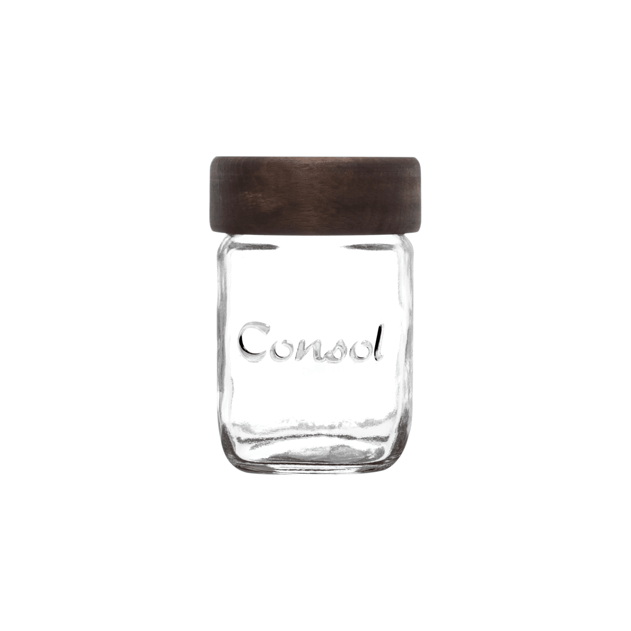 Consol Preserve Glass Jar 1L with Dark Wood Lid 10144