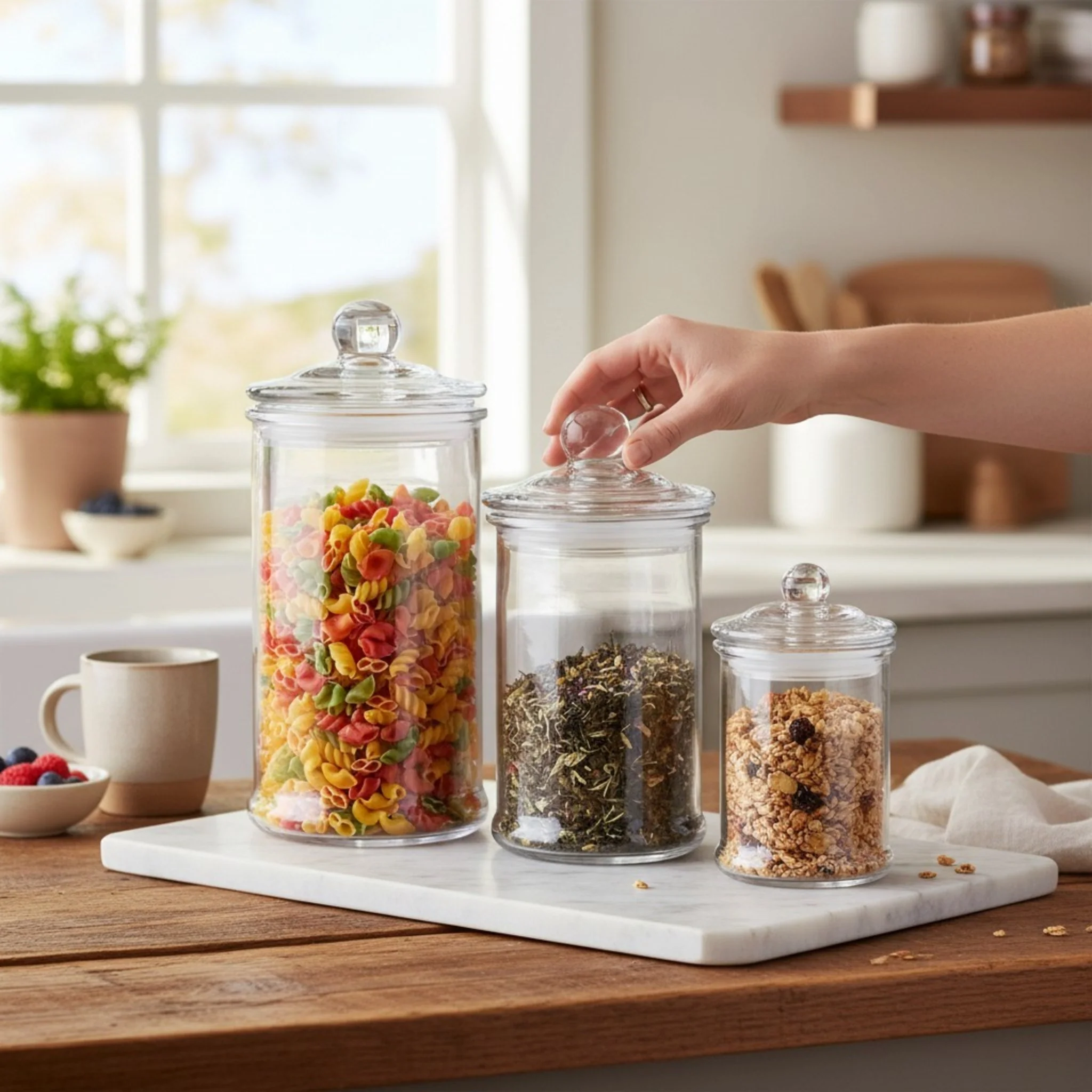 Durable Glass Storage Canister with Airtight Lid
