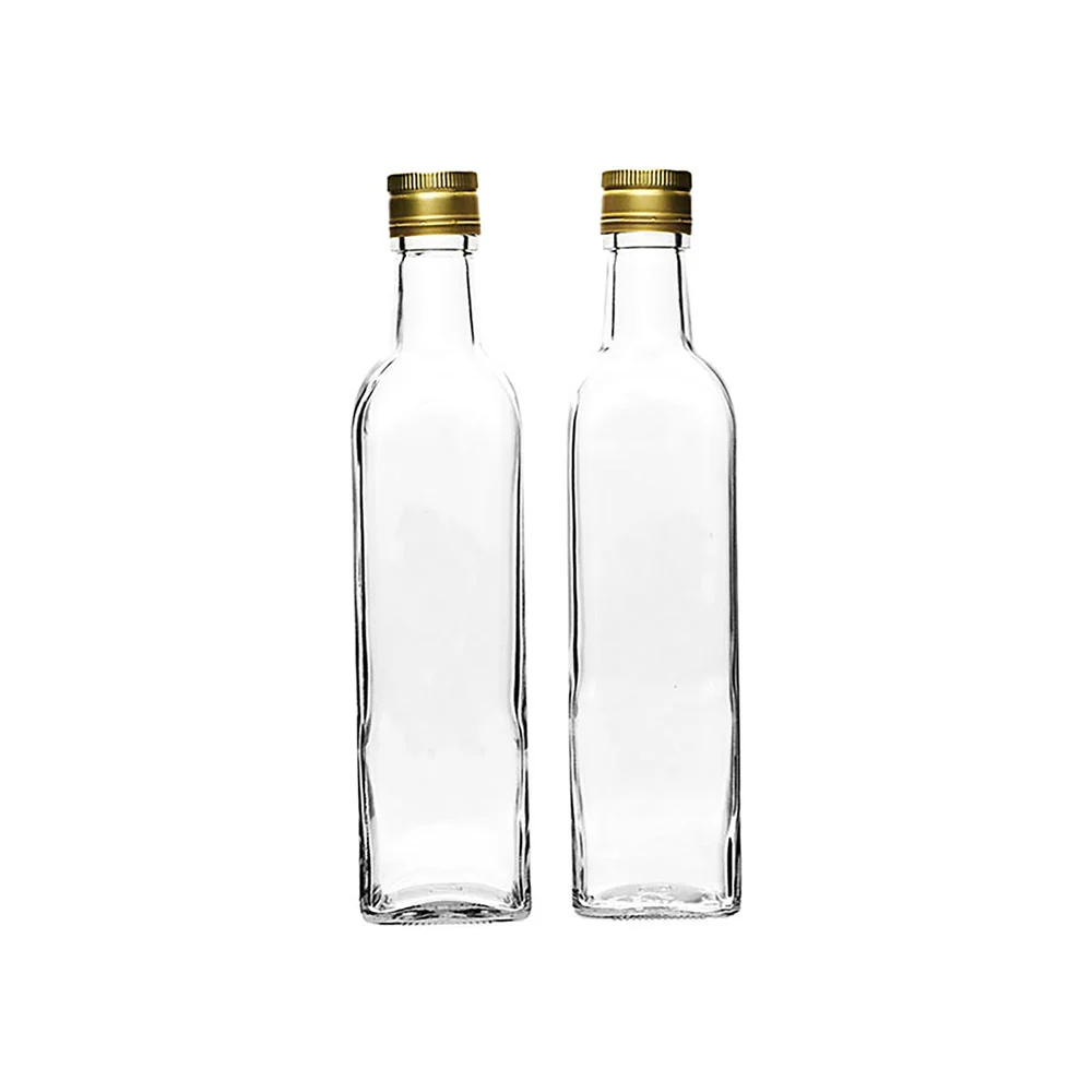 Consol Oil & Vinegar Bottle 500ml with Gold Lid Square 2pack 60358