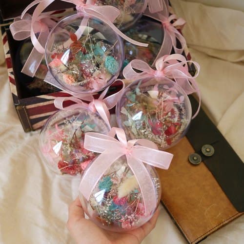 Acrylic Bauble Ball - Split Deco Clear Plastic Ornament Ball