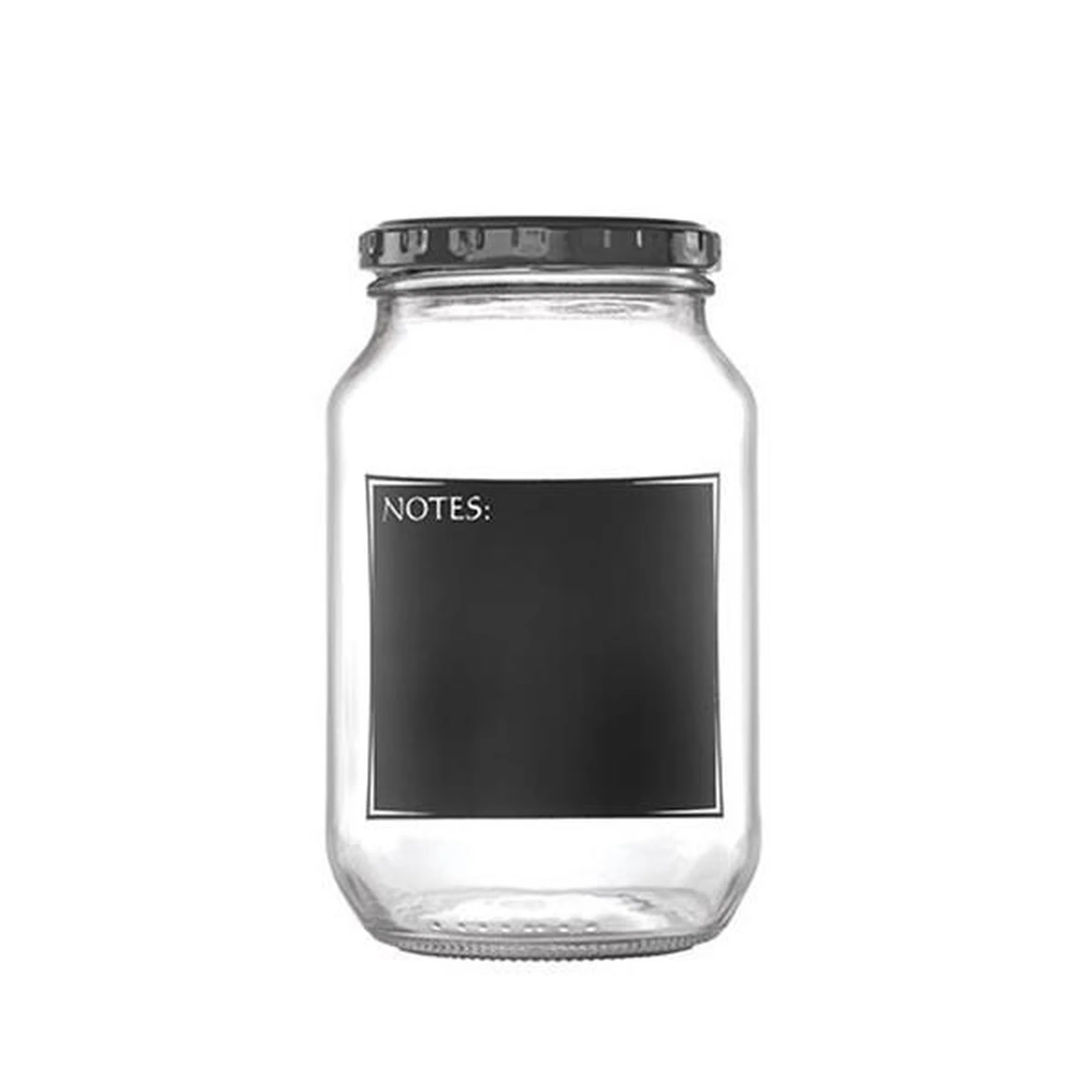 Consol Glass Honey Jar 352ml with Chalkboard Black Notes 27284
