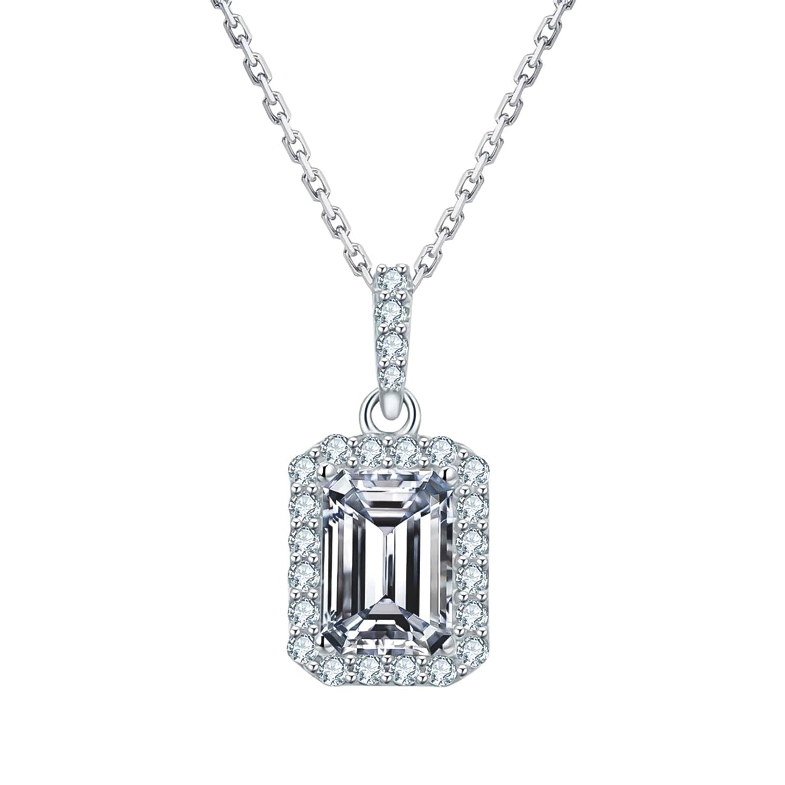 Sterling Silver Cable Necklace with 1.0ct Moissanite Pendant