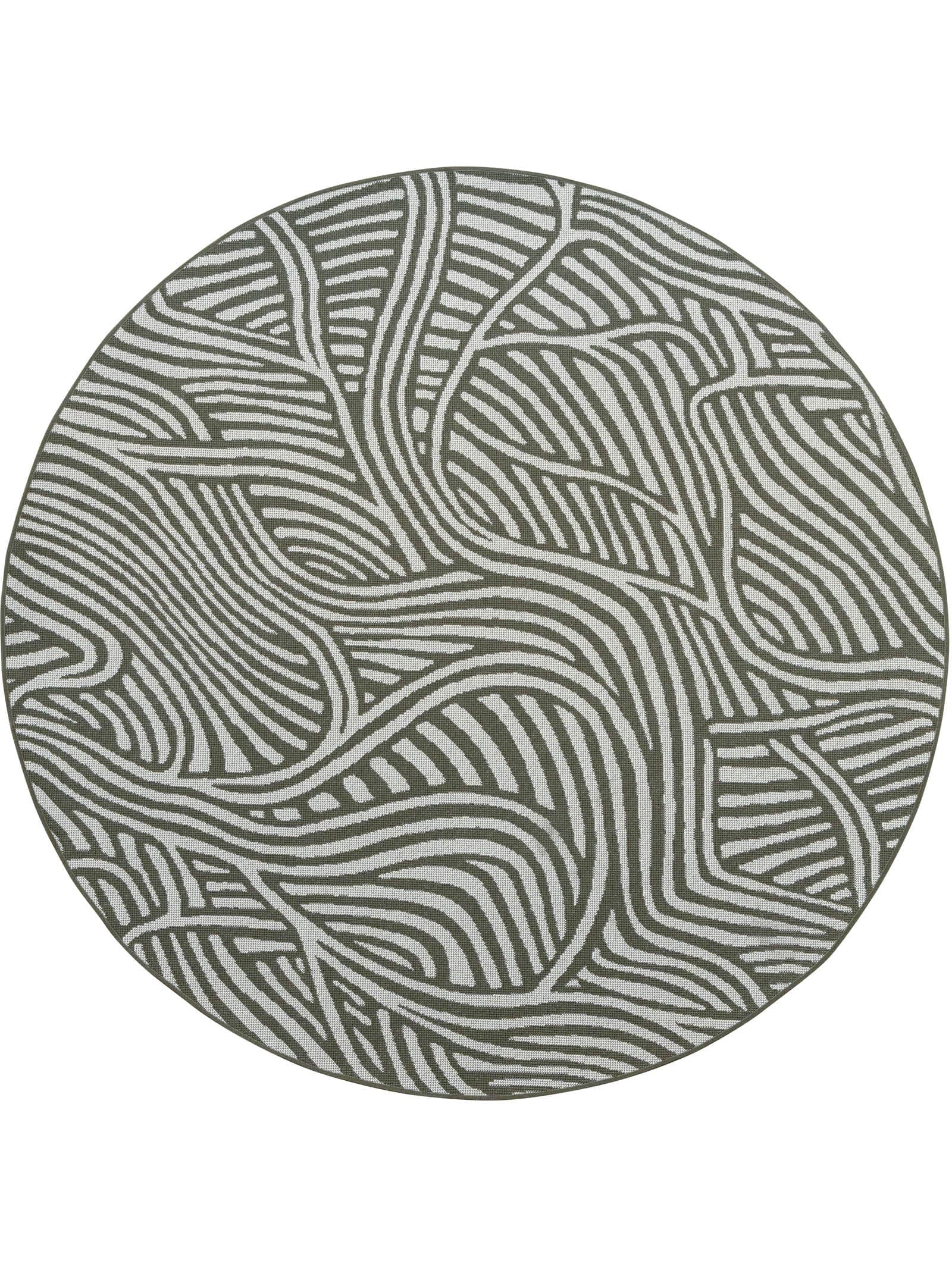 Current Round Rug in Seaweed