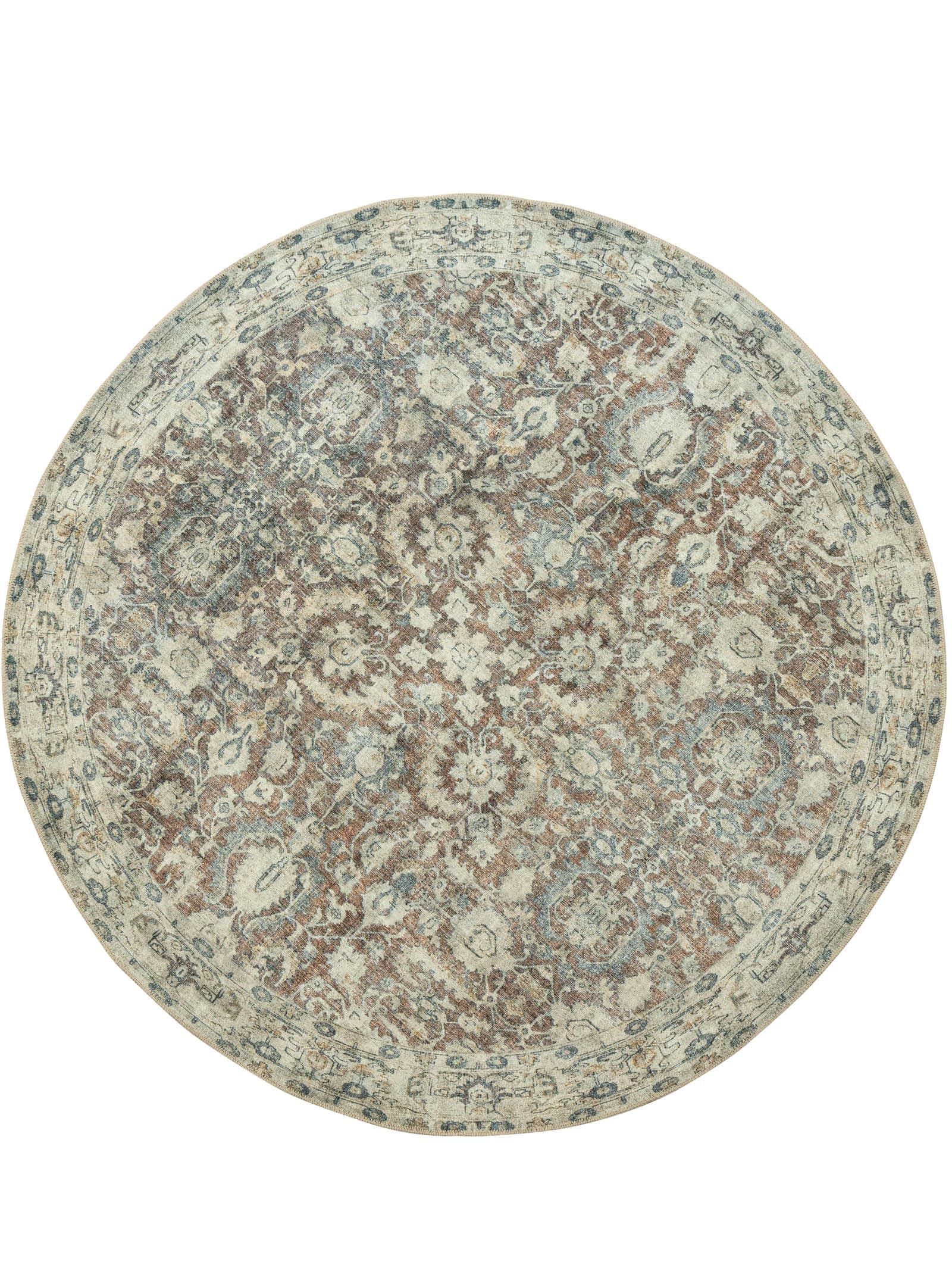 Courtship Round Rug in Chestnut