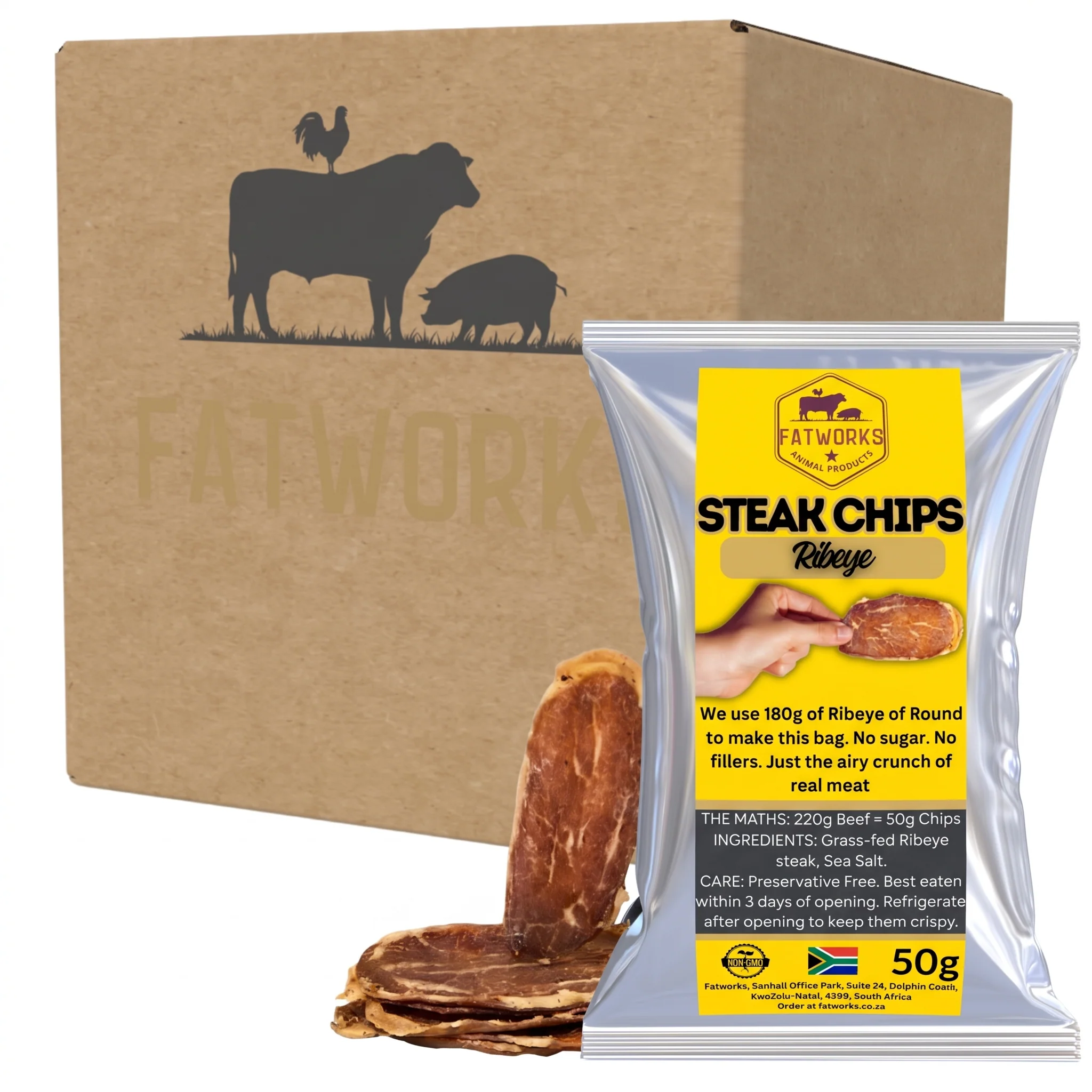 Ribeye Steak Chips - 100% A-Grade Beef (4 x 50g)