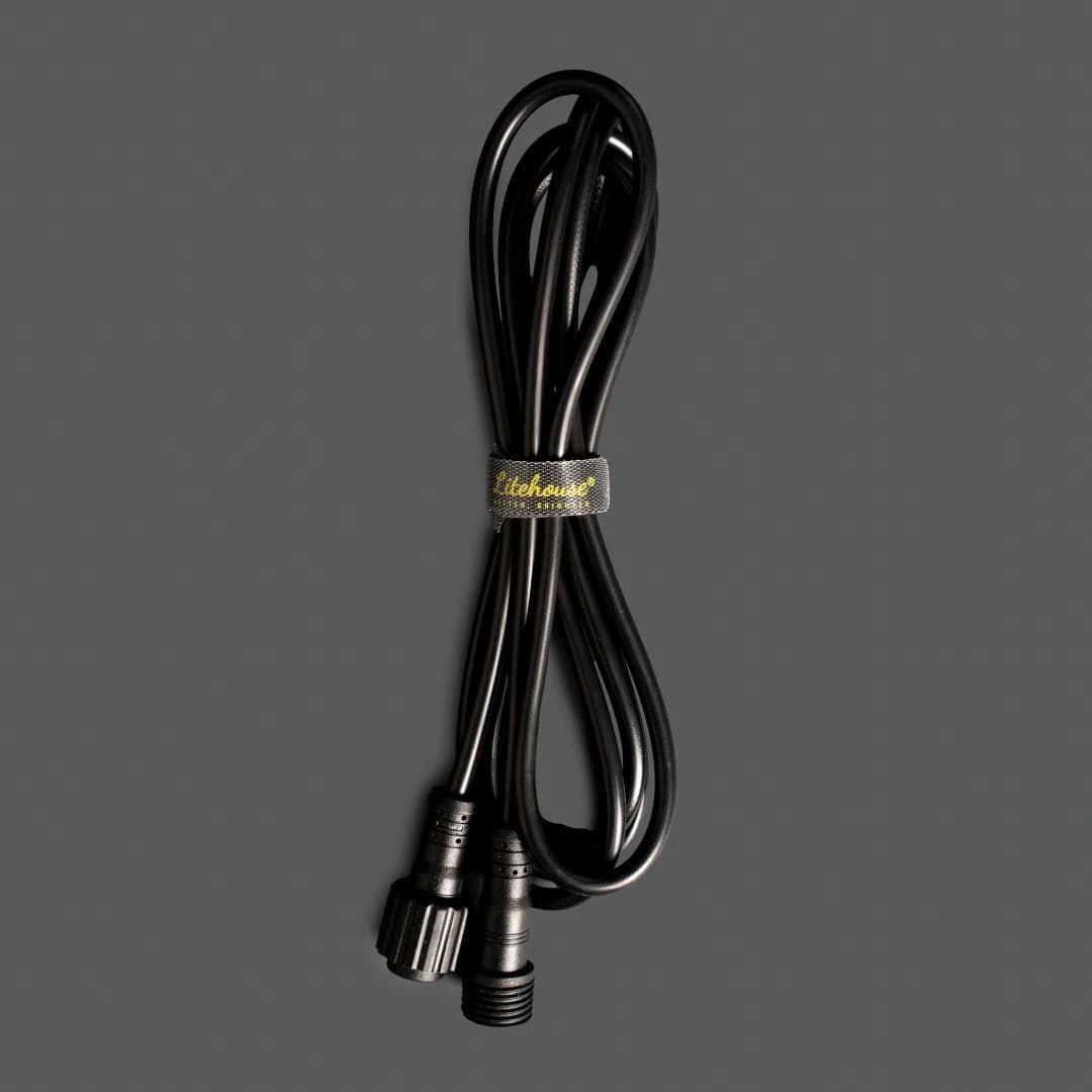 2m Extension Cord for Solar Festoon Bulb String Lights - 5V, Black