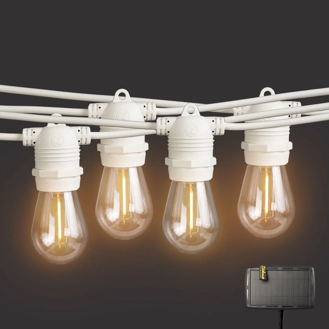 Solar Festoon Bulb String Lights - White