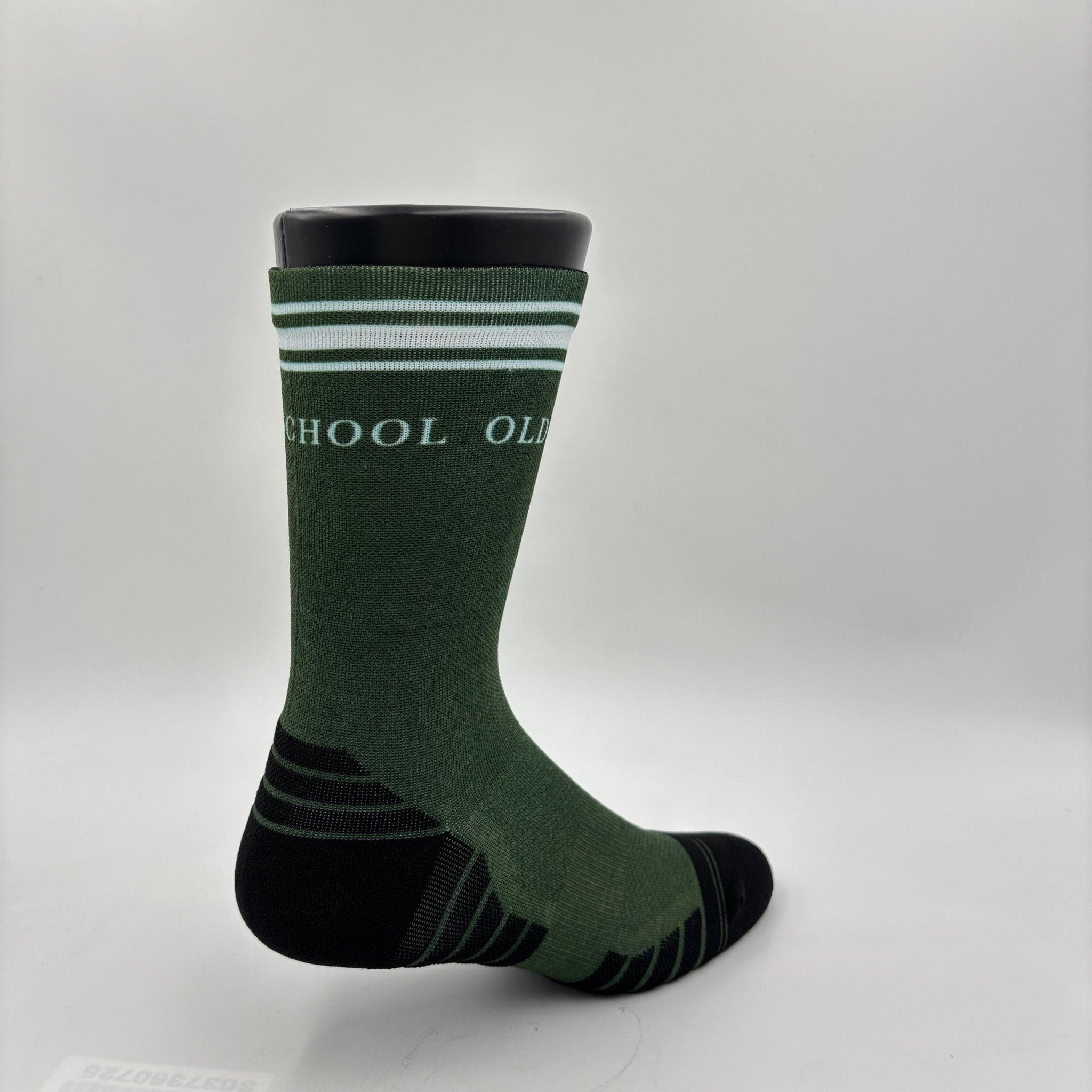 Old School Leisure Heritage Stripe Crew Sock – Forest Green