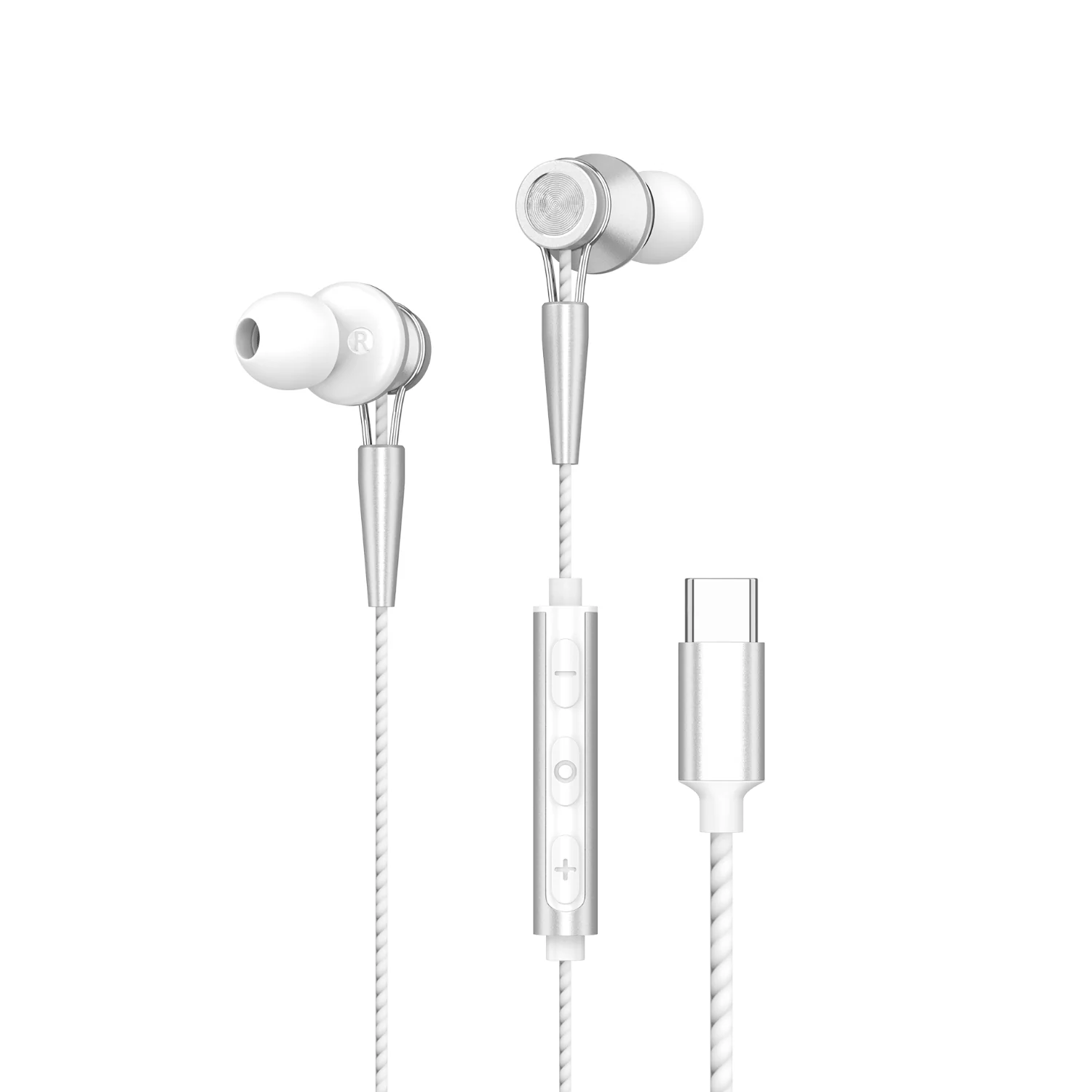 Yookie YTL-15 Wired Earphones Type-C - Black/Metal (YOOKIE-YTL15-W)