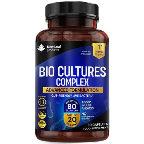 New Leaf Bio Cultures - Probiotic 80B & 20 Strains - 60 Capsules