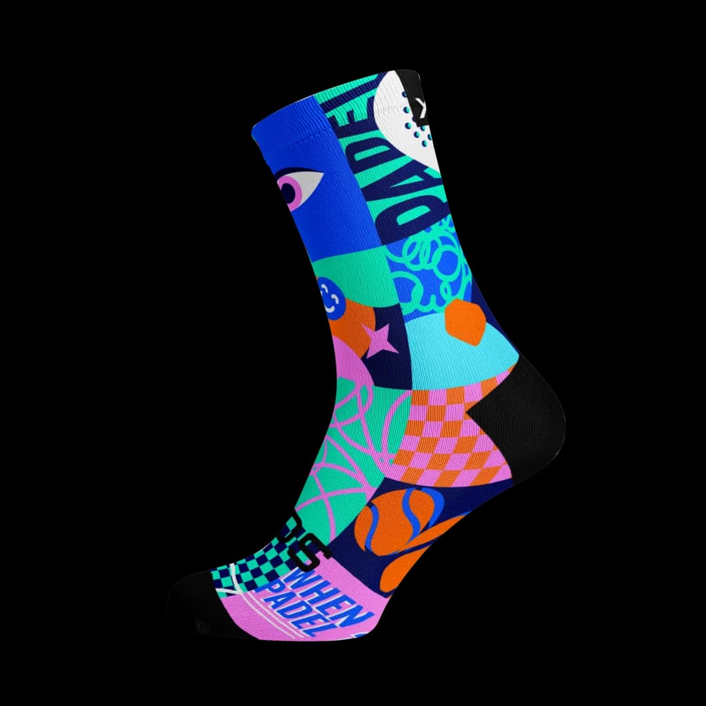 Blocks Pink Padel Crew Socks