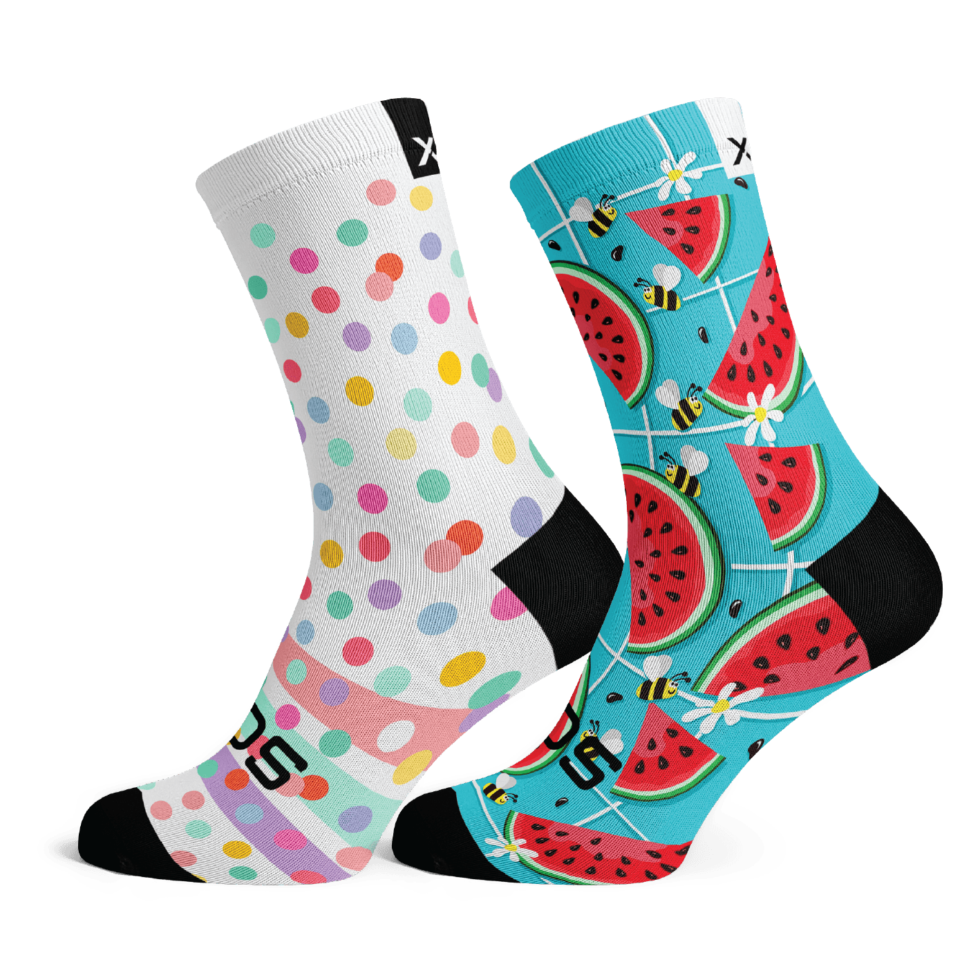 Dots & Fruity Kids Crew Socks Combo